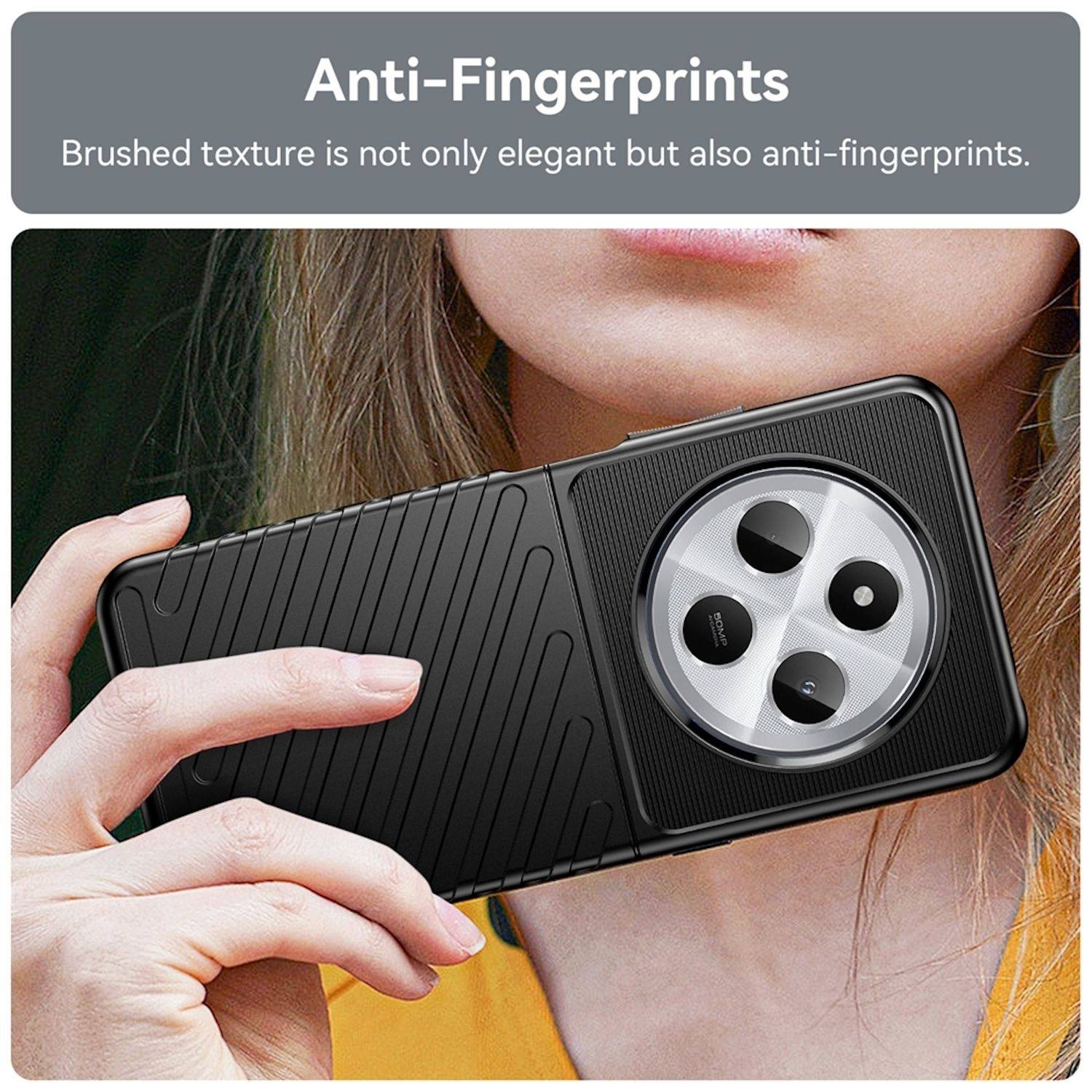 Für Xiaomi Redmi 14C Schockfeste Thunderbolt TPU Handy Hülle Cover Schwarz