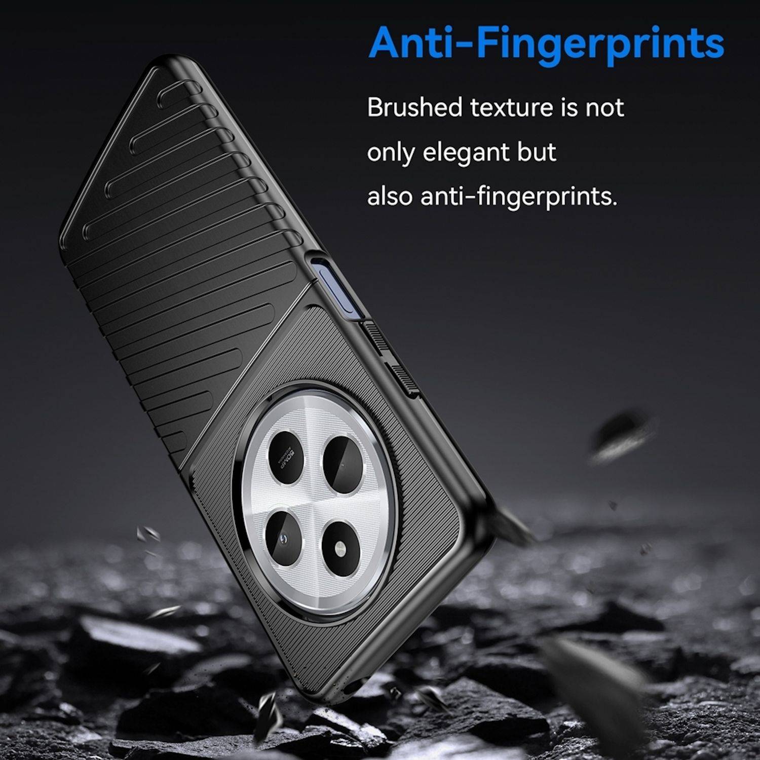 Für Xiaomi Redmi 14C Schockfeste Thunderbolt TPU Handy Hülle Cover Schwarz
