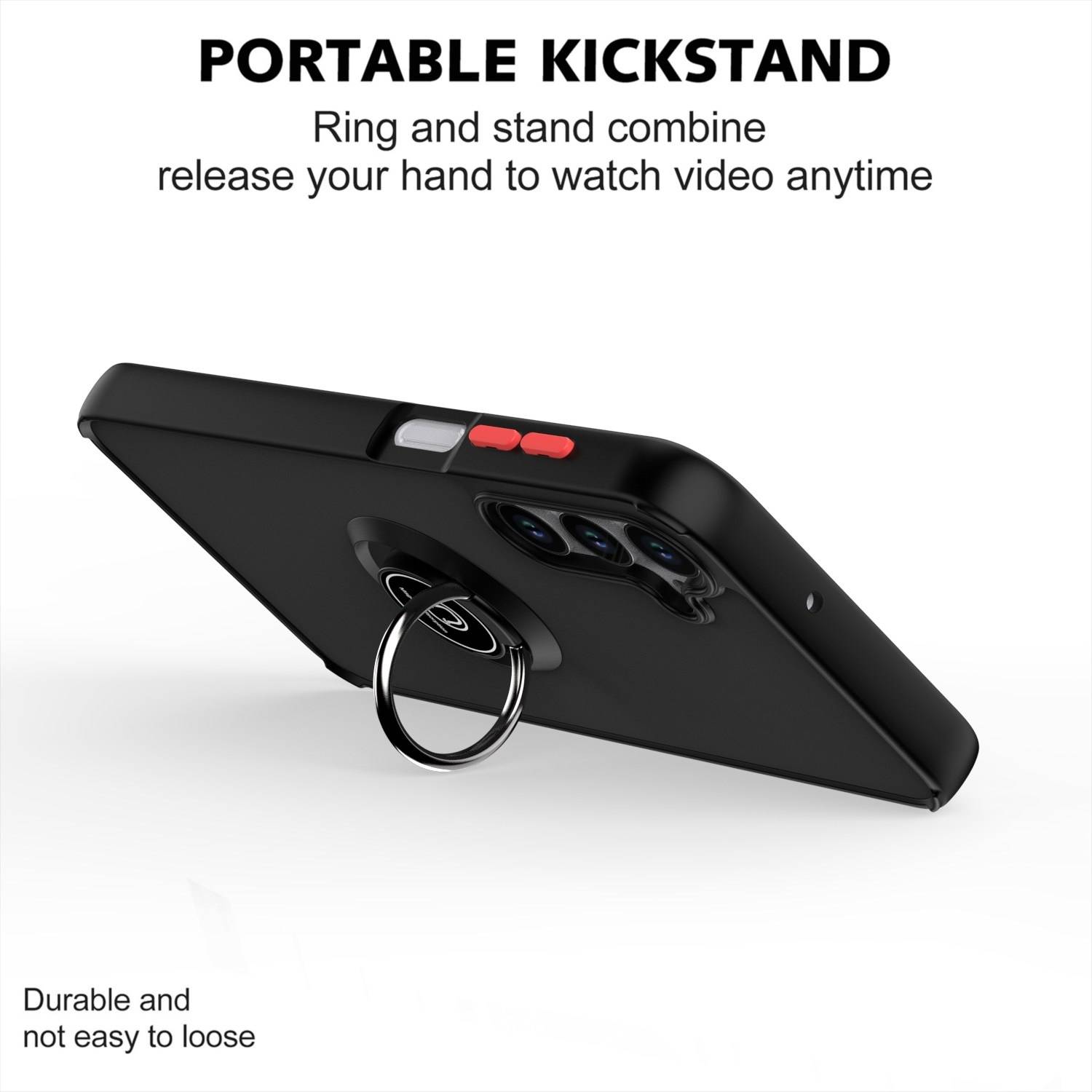 Für Samsung Galaxy A16 5G Shadow Design TPU + PC Schutz Hülle Tasche Case Schutzhülle Schwarz / Rot