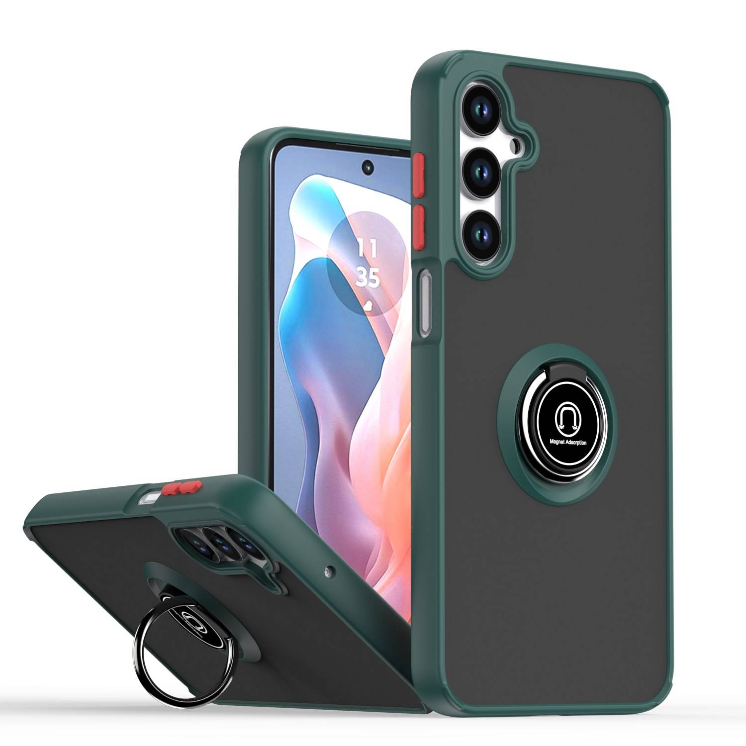 Für Samsung Galaxy A16 5G Shadow Design TPU + PC Schutz Hülle Tasche Case Schutzhülle Dunkelgrün