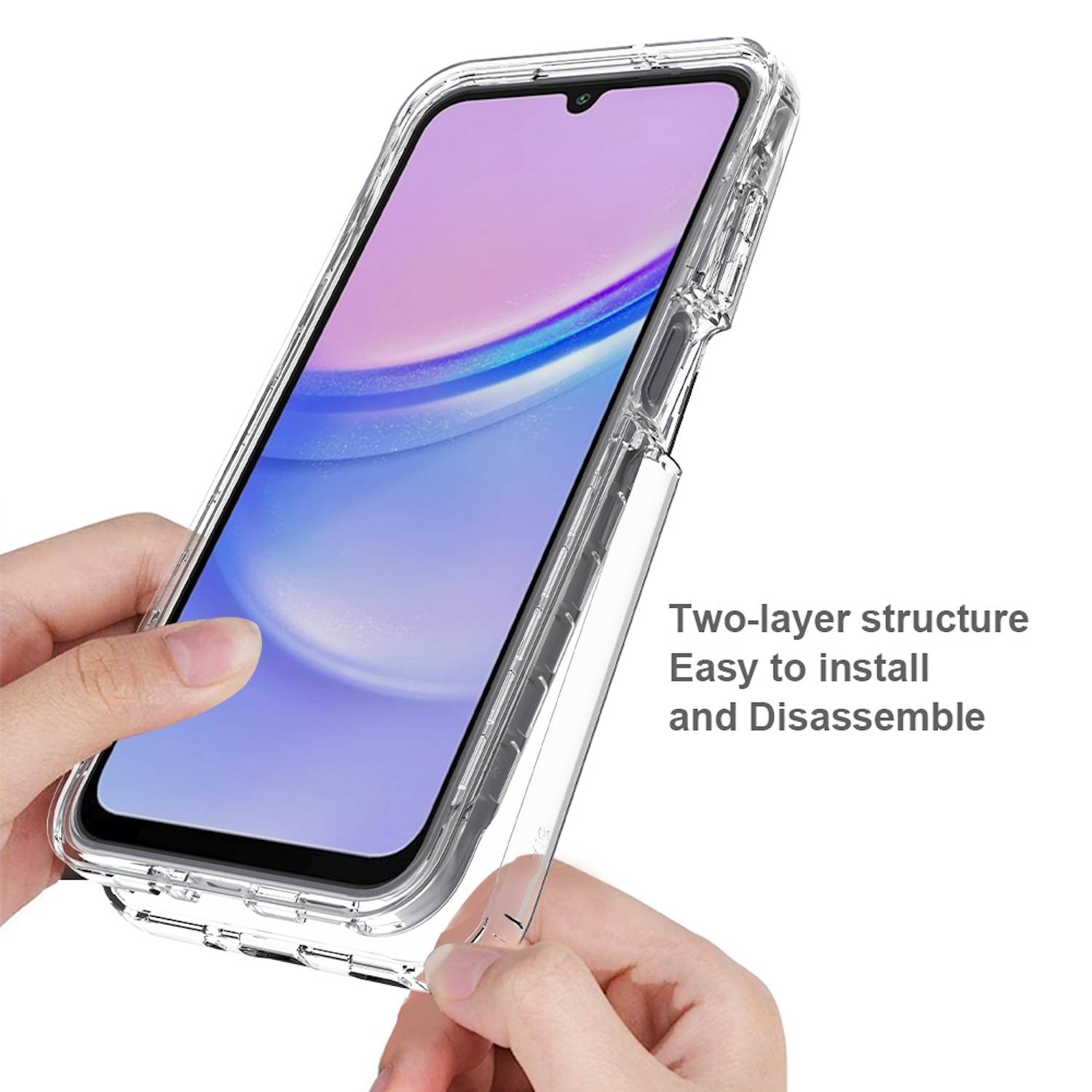 Für Samsung Galaxy A16 Clear TPU Hybrid PC Stoßfeste Hülle Cover Transparent
