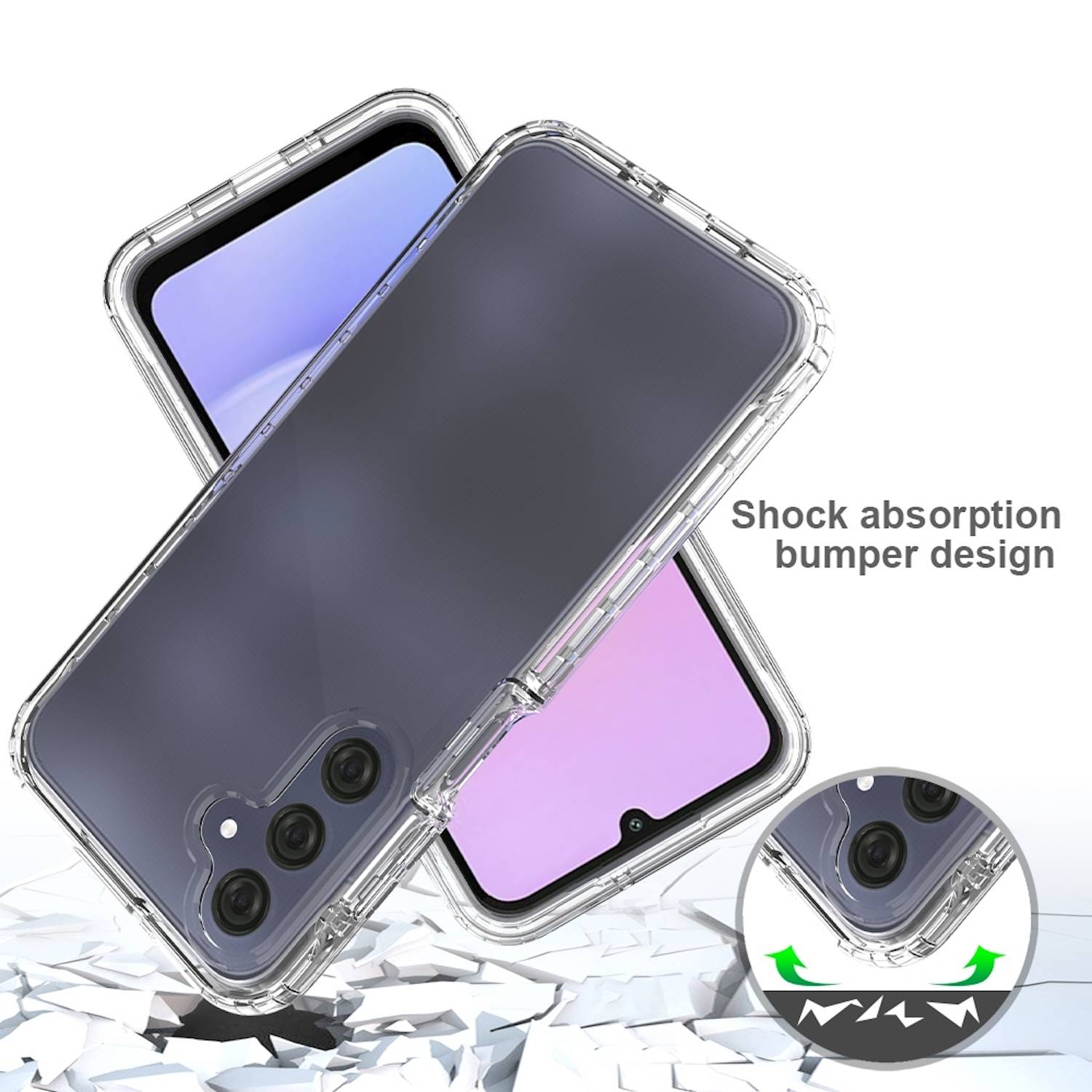 Für Samsung Galaxy A16 Clear TPU Hybrid PC Stoßfeste Hülle Cover Transparent