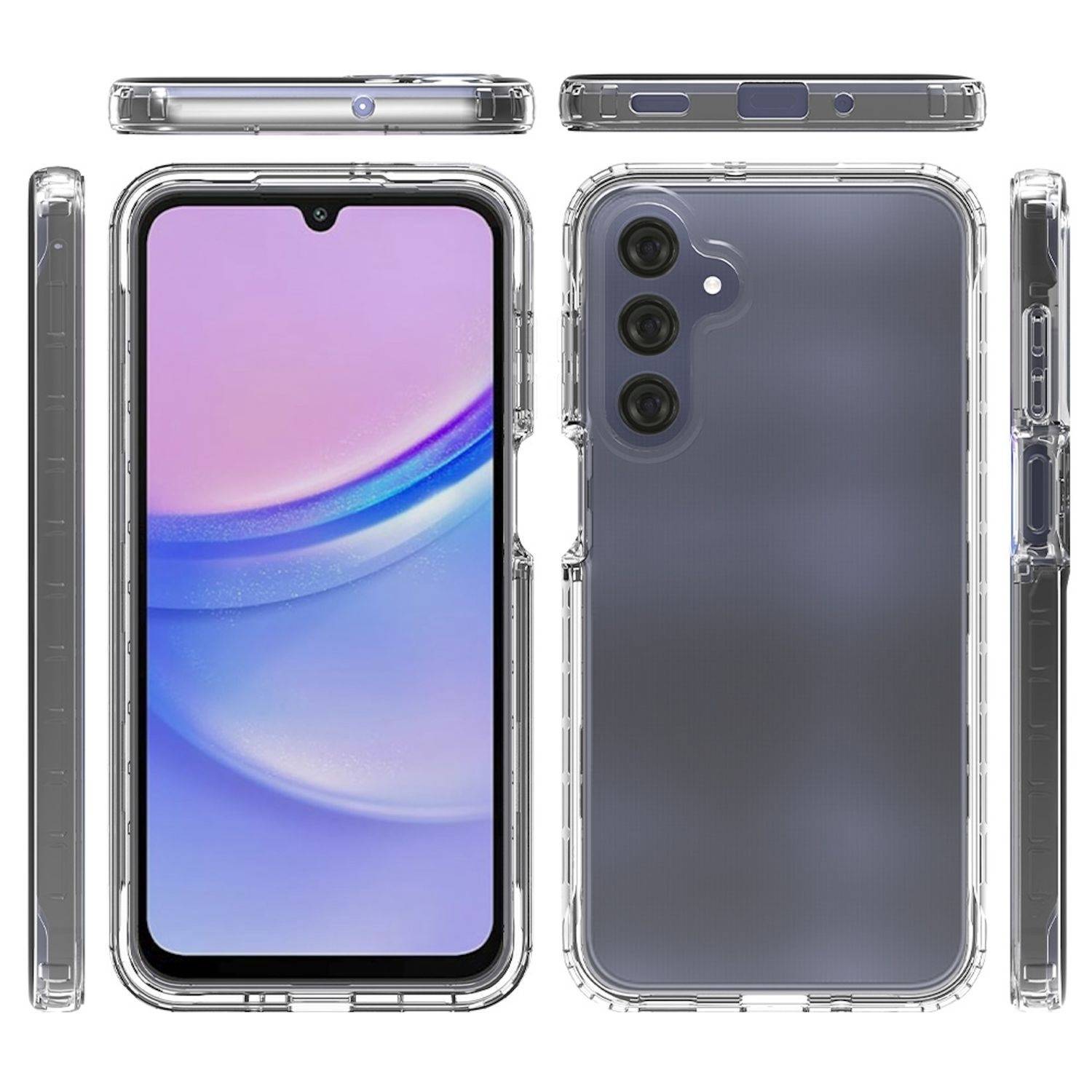 Für Samsung Galaxy A16 Clear TPU Hybrid PC Stoßfeste Hülle Cover Transparent