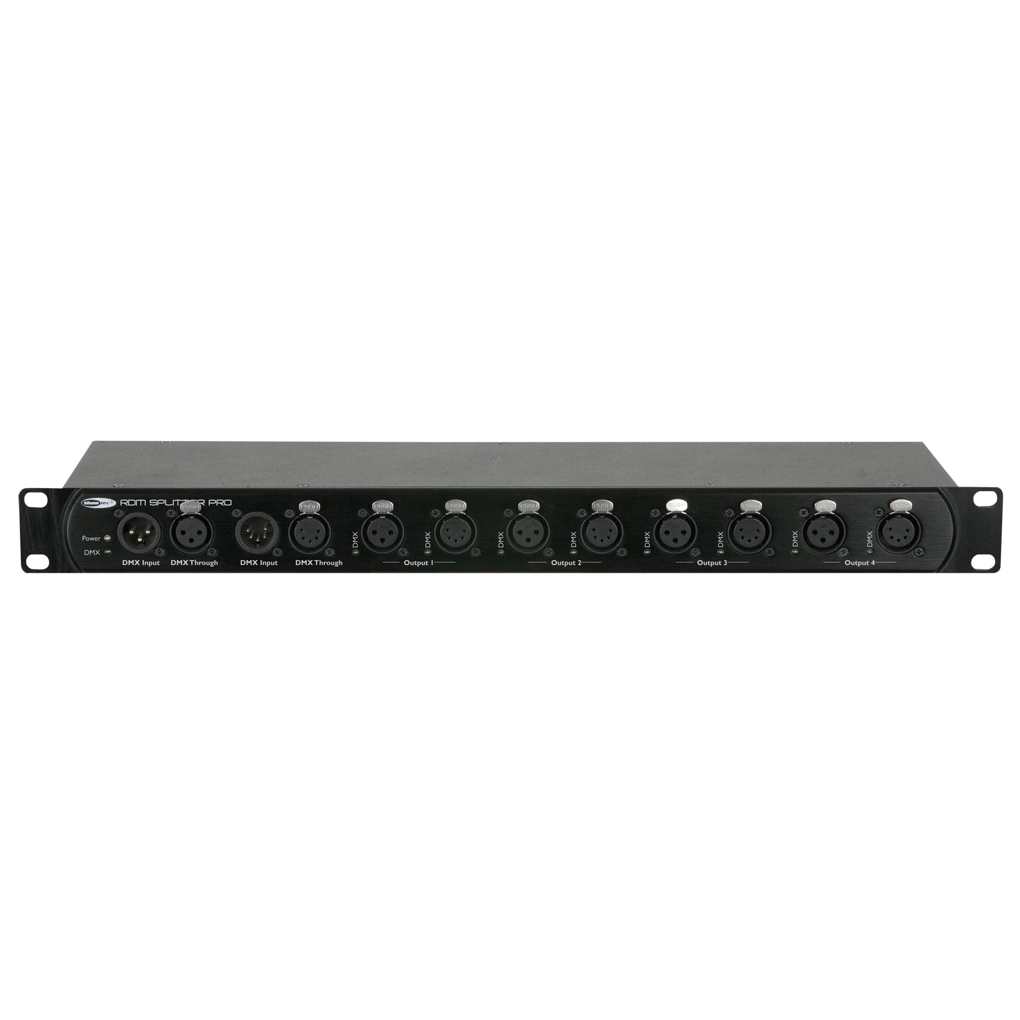 Showtec RDM Splitter Pro DMX Booster mit 4 Kanälen und RDM 3- & 5-poligen XLR-Anschlüssen