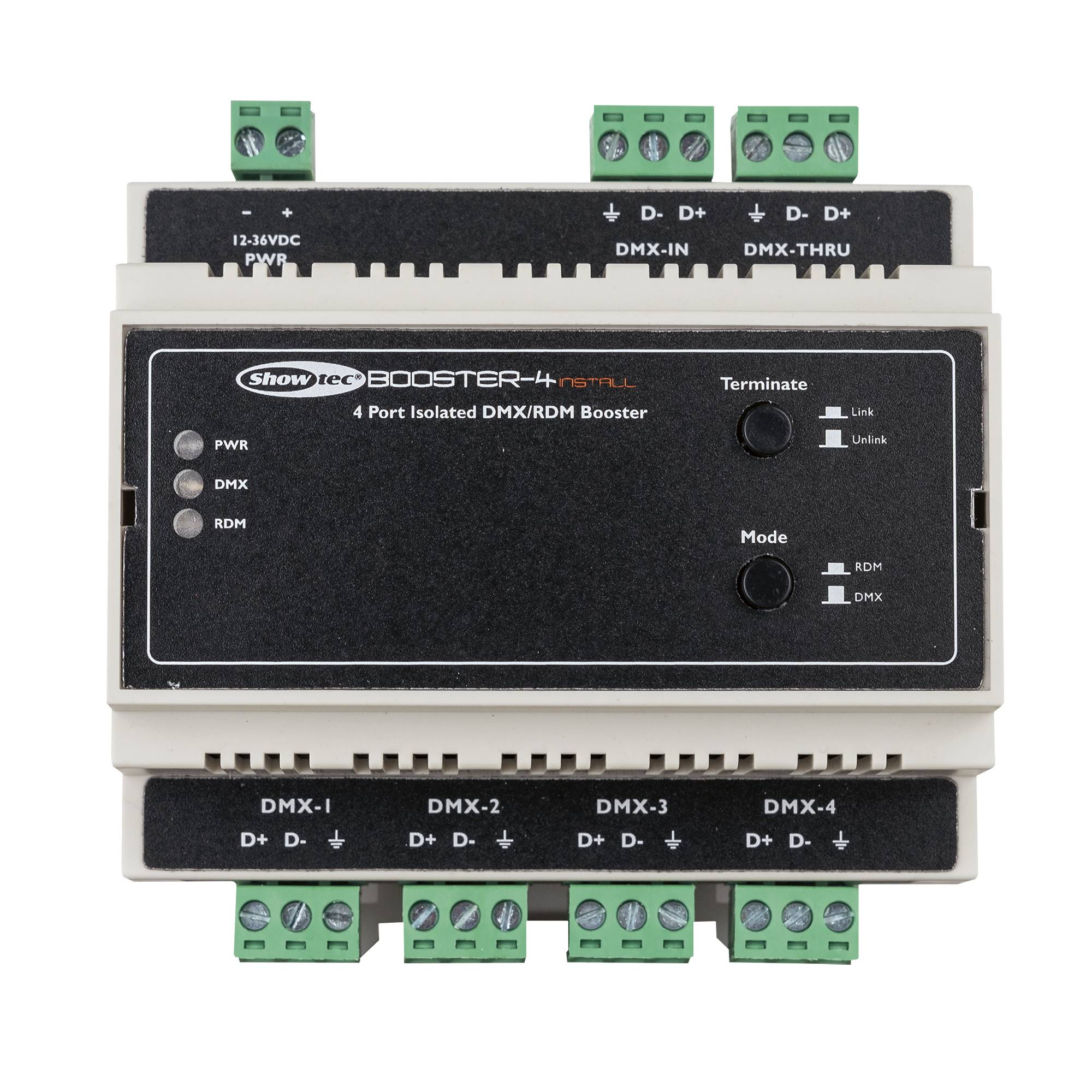 Showtec Booster-4 Install DIN-rail