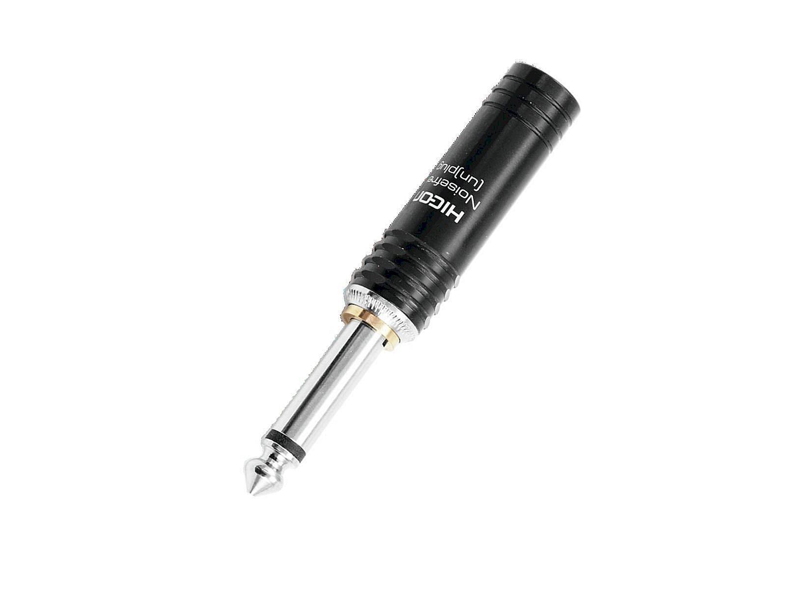 HICON Klinke (6,3mm) NOISEFREE 2-pol Metall-Stecker, gerade, schwarz