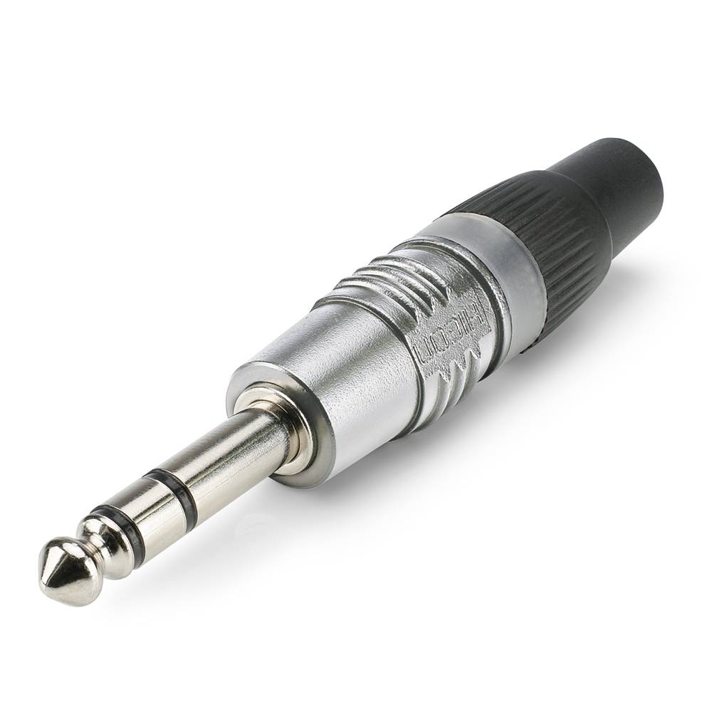 HICON Klinke (6,3mm) 3-pol Kappe: Kunststoff-Stecker, gerade, nickel
