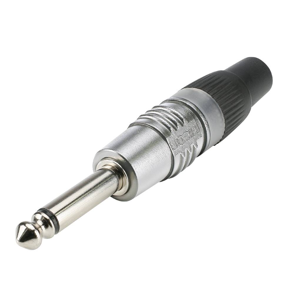 HICON Klinke (6,3mm) 2-pol Metall-Stecker, gerade, nickel