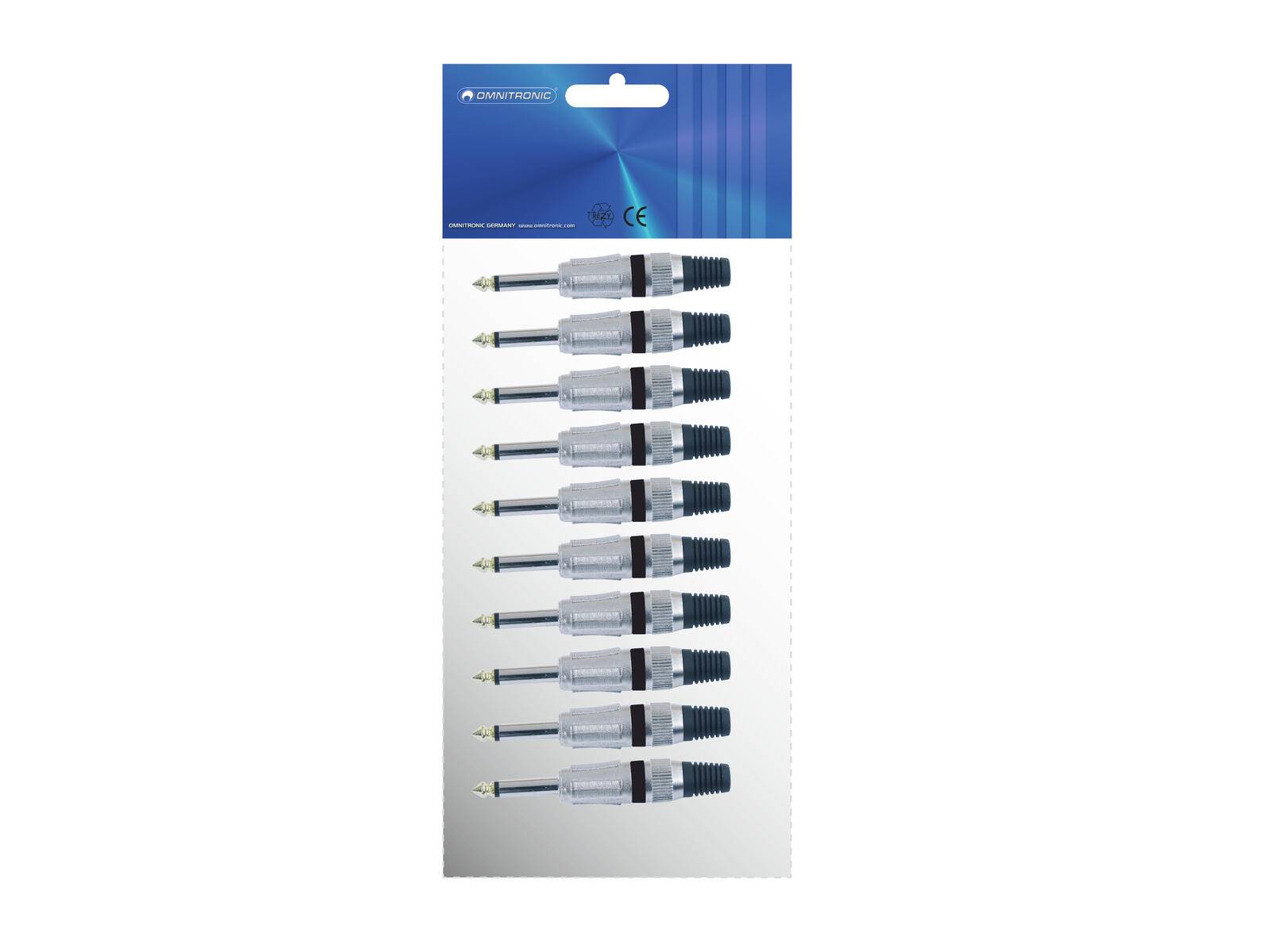 OMNITRONIC Klinkenstecker 6,3 mono sw ROAD 10x