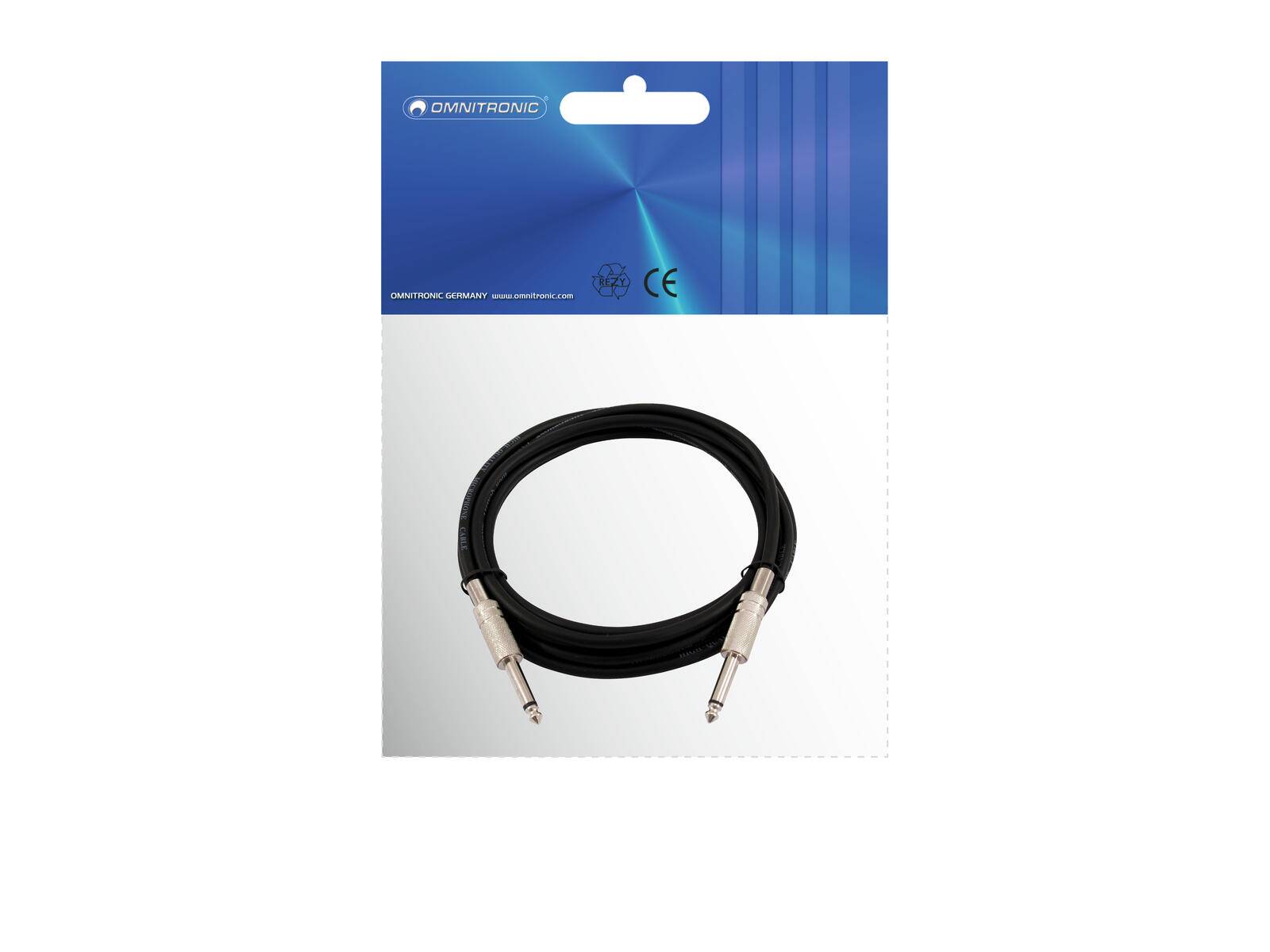 OMNITRONIC Klinkenkabel 6,3 mono 3m sw