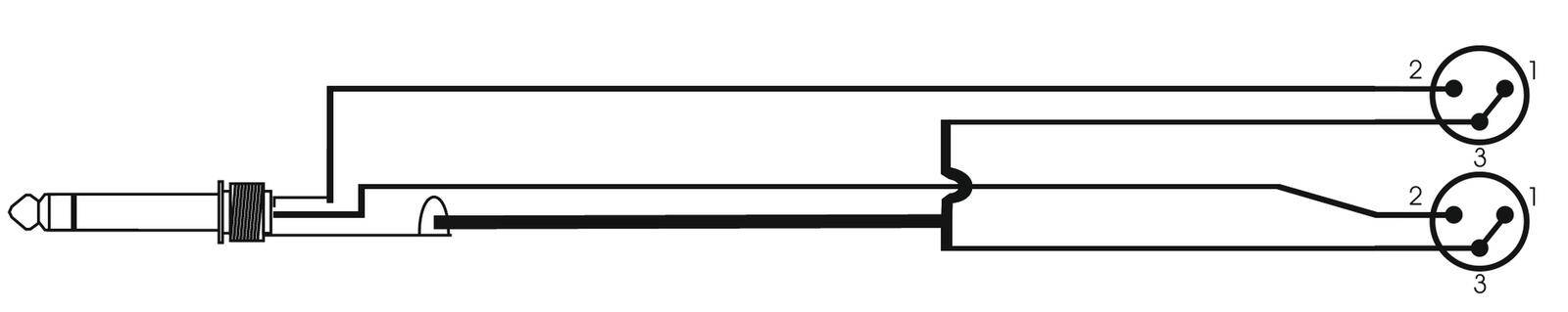 OMNITRONIC Adapterkabel 3,5 Klinke/2xXLR(M) 3m sw