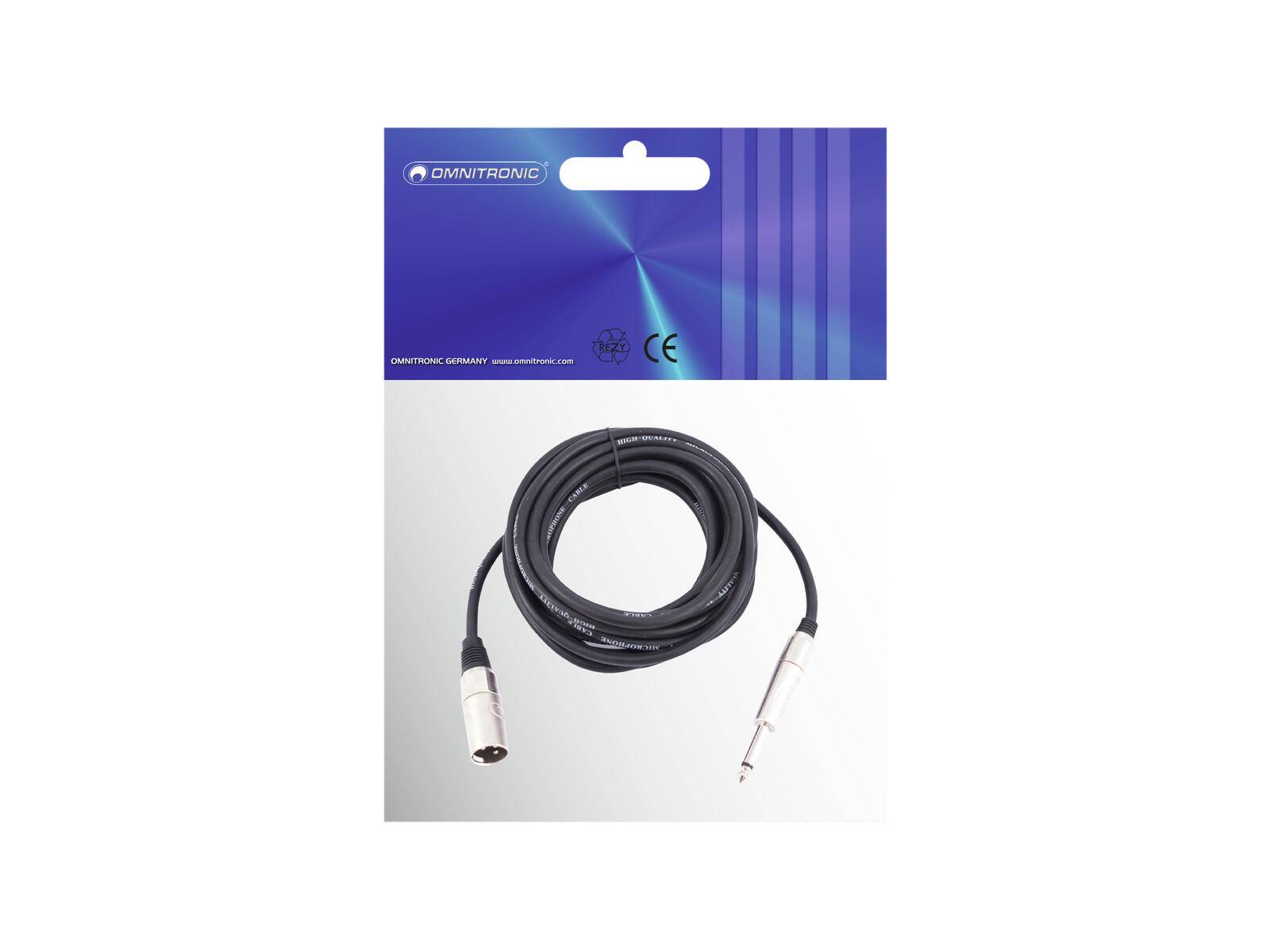 OMNITRONIC Adapterkabel XLR(M)/Klinke mono 10m sw
