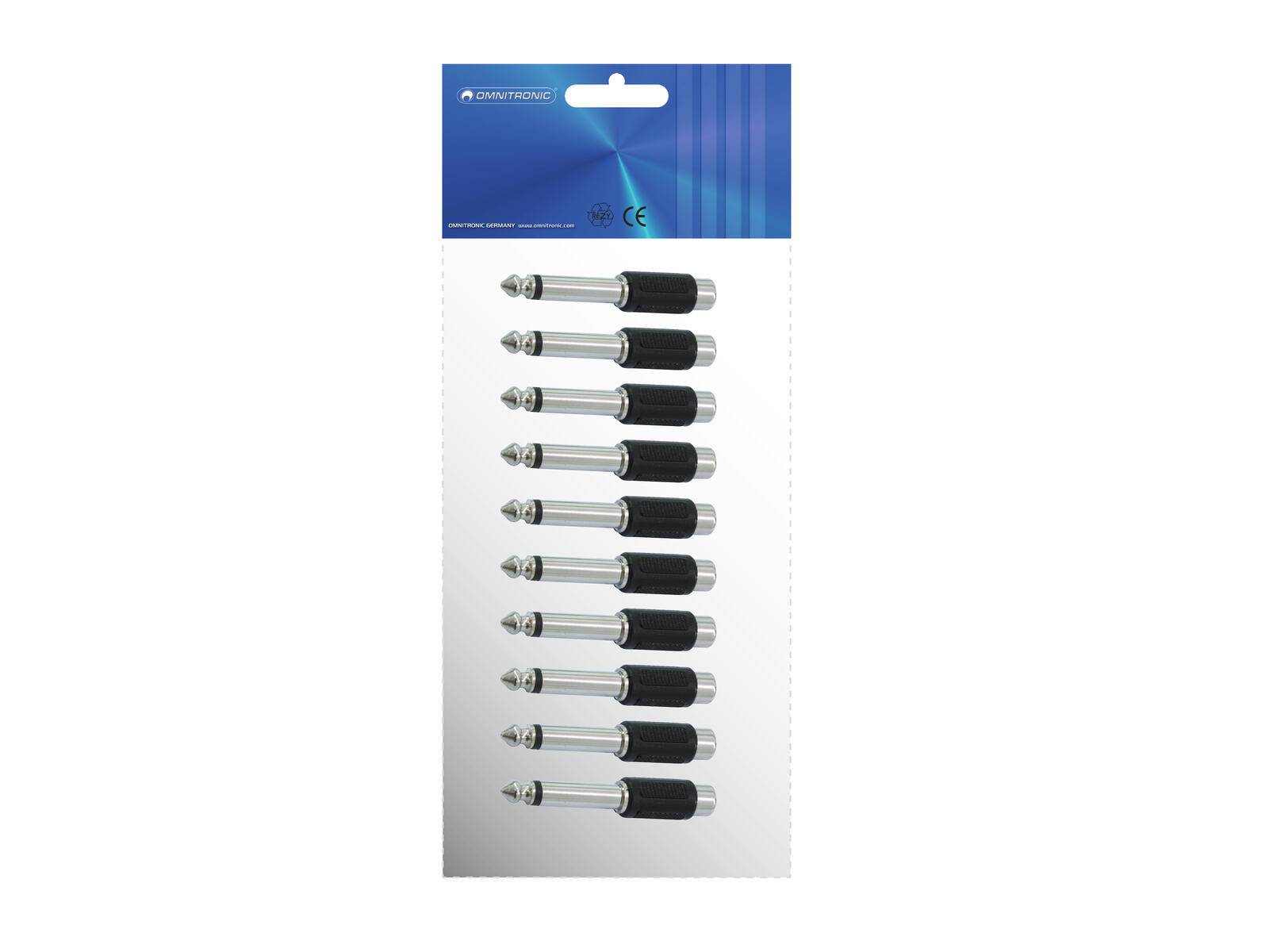 OMNITRONIC Adapter Cinch(F)/Klinke(M) 10x