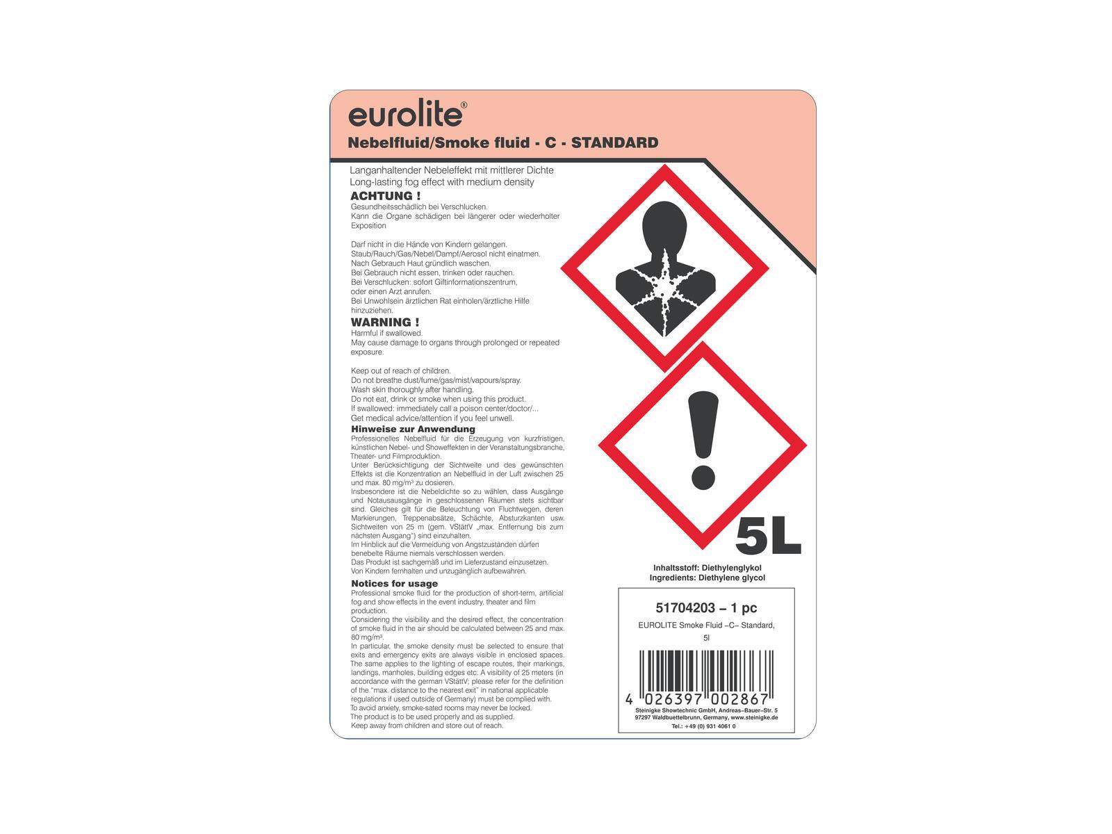 EUROLITE SMOKE FLUID -C- Standard, 5l, Nebelfluid