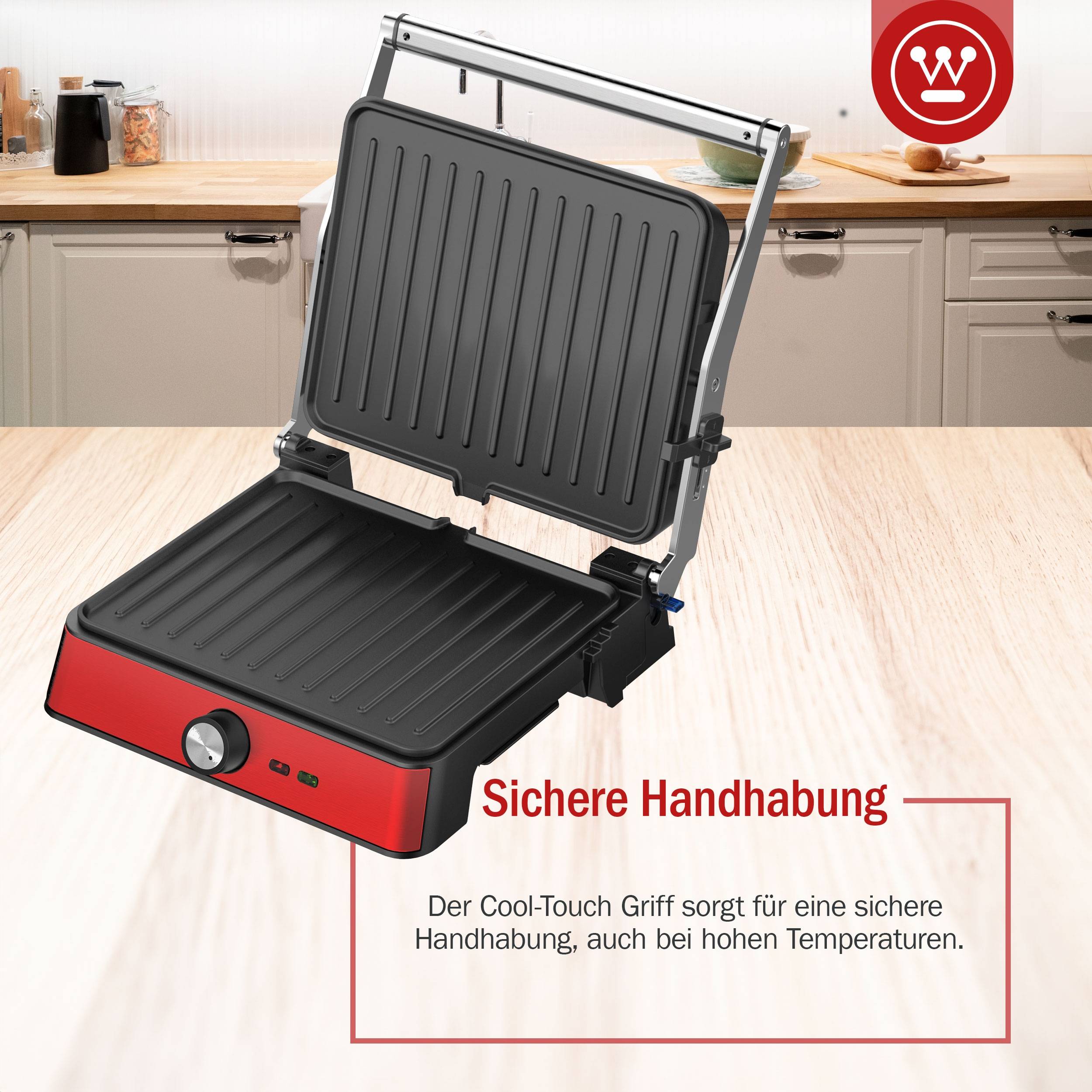 Westinghouse Kontaktgrill, höhenverstellbar, Antihaftbeschichtung, 2200W 29x24 c