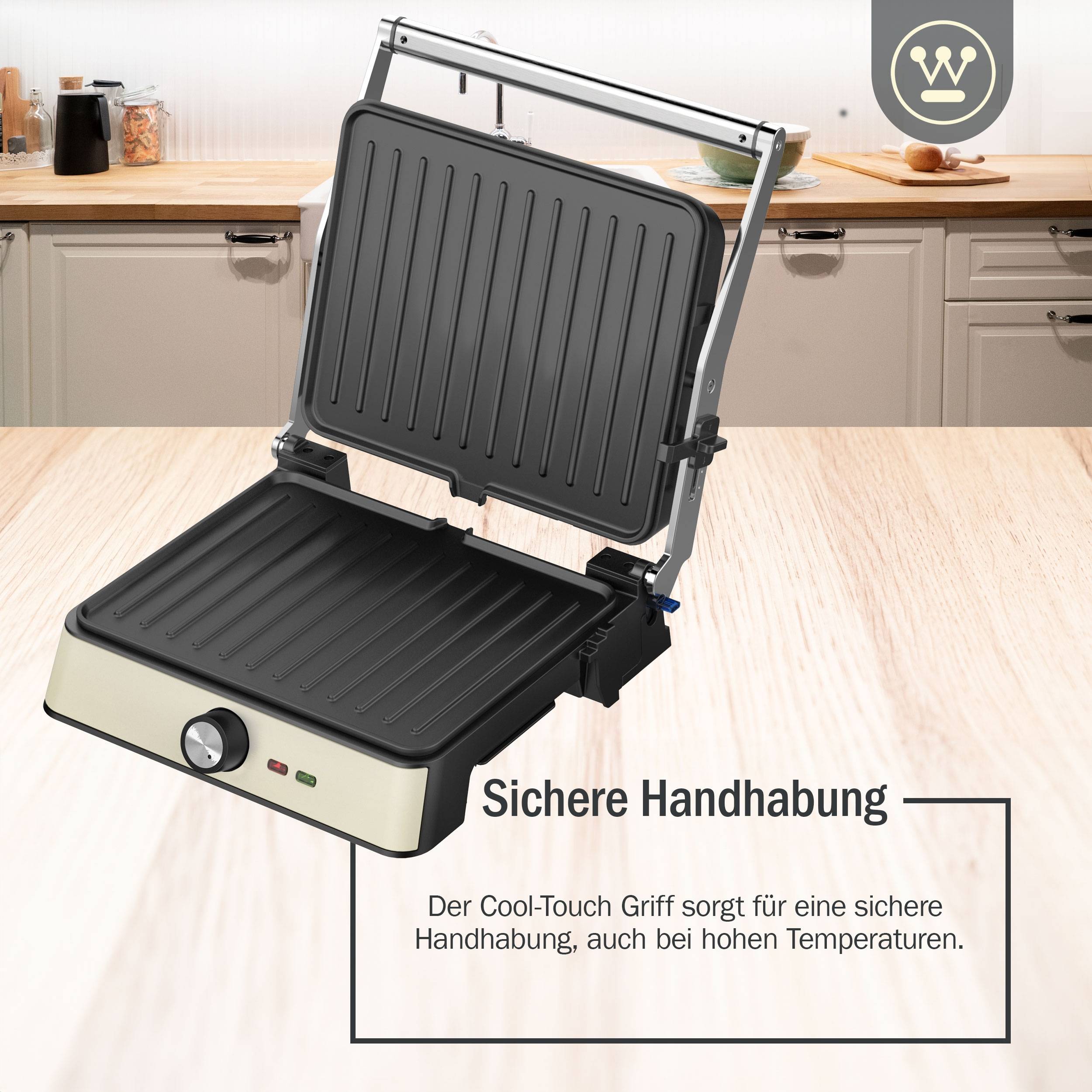 Westinghouse Kontaktgrill, höhenverstellbar, Antihaftbeschichtung, 2200W 29x24 c