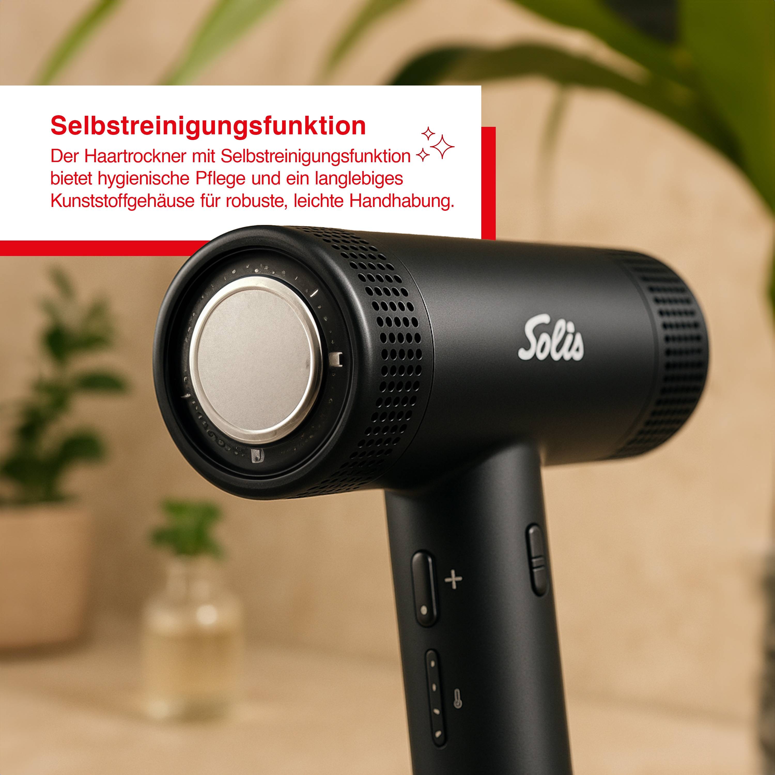 Solis Haartrockner Hair Perfection, Ionen, 3 Stufen, hohe Trockenleistung