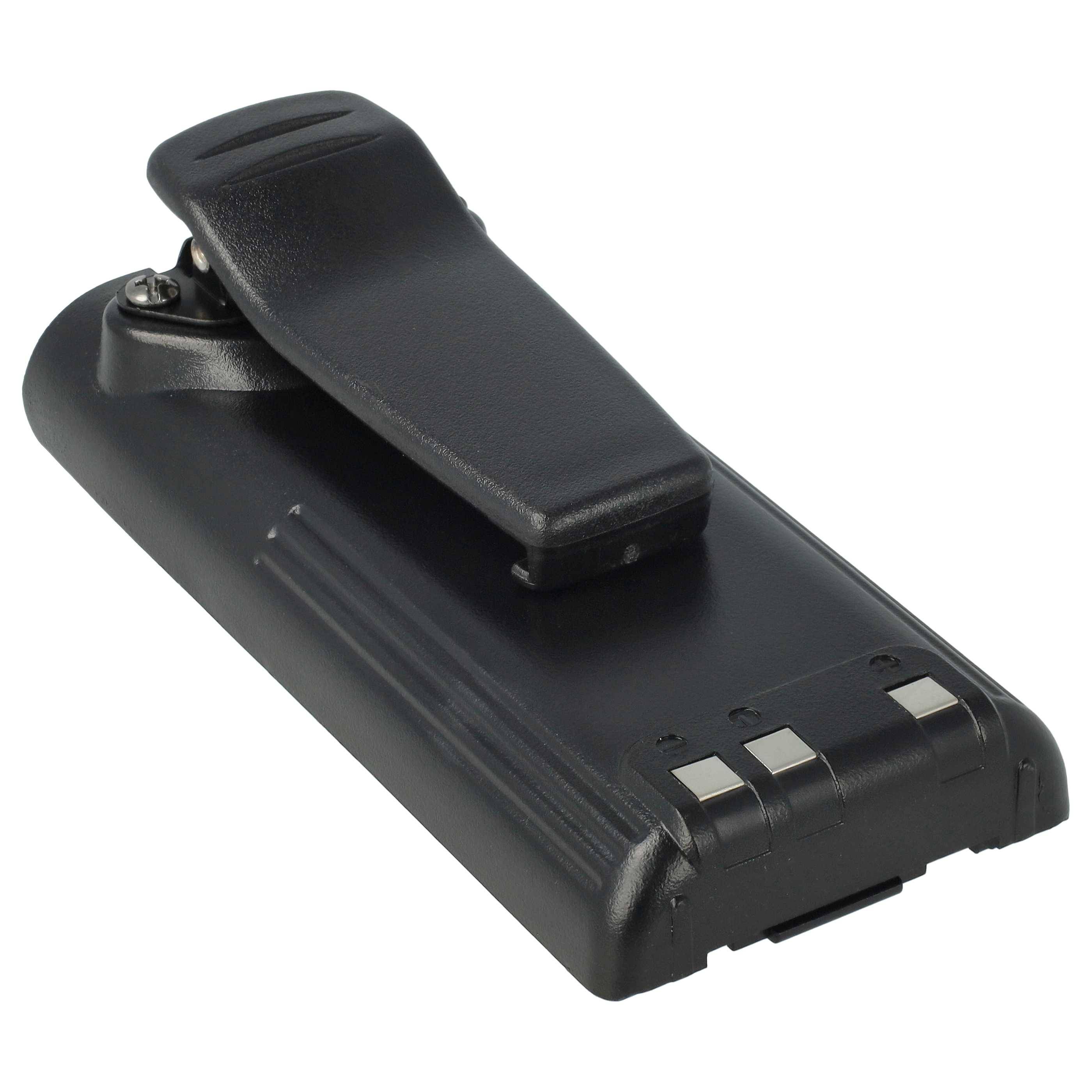 vhbw Akku kompatibel mit Icom IC-F31GS, IC-F31GT, IC-F40GS, IC-F3GS, IC-F3GT Funkgerät, Walkie Talkie (1650 mAh, 7,2 V, NiMH) + Gürtelclip