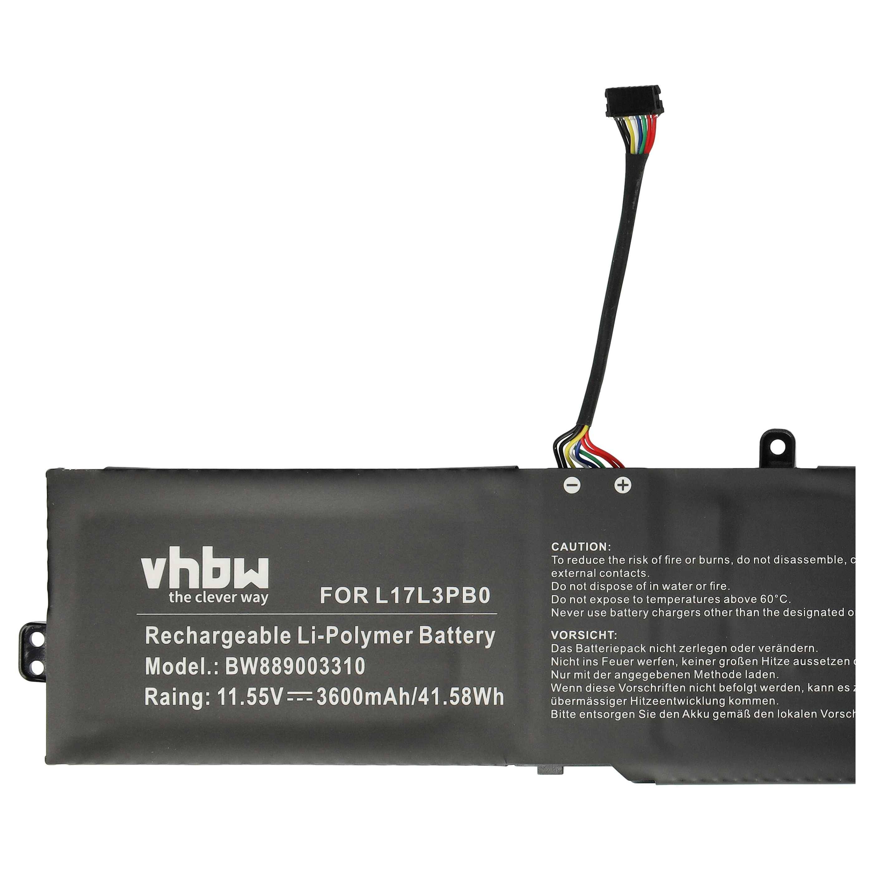 vhbw Akku kompatibel mit Lenovo Chromebook S340-14 Touch(81V30005GE) Notebook (3600 mAh, 11,55 V, Li-Polymer)