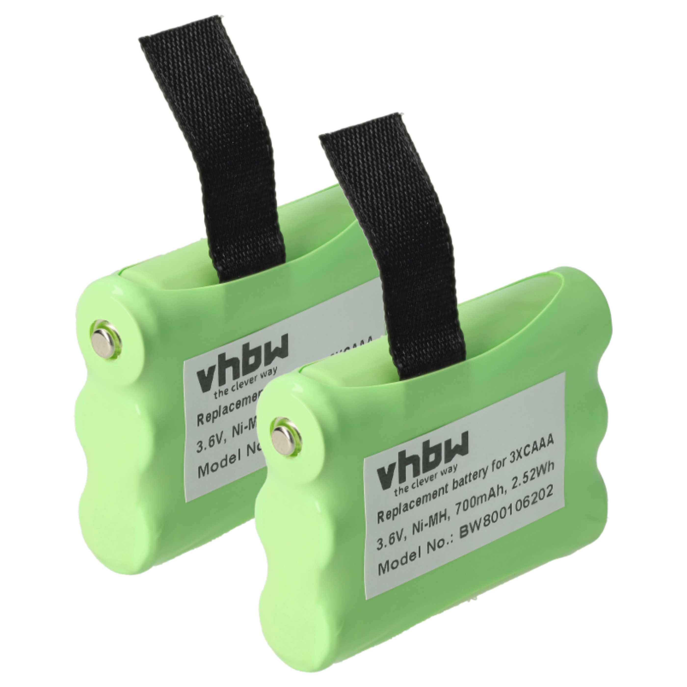vhbw 2x Akku kompatibel mit Motorola SX900R Funkgerät, Walkie Talkie (700 mAh, 3,6 V, NiMH)