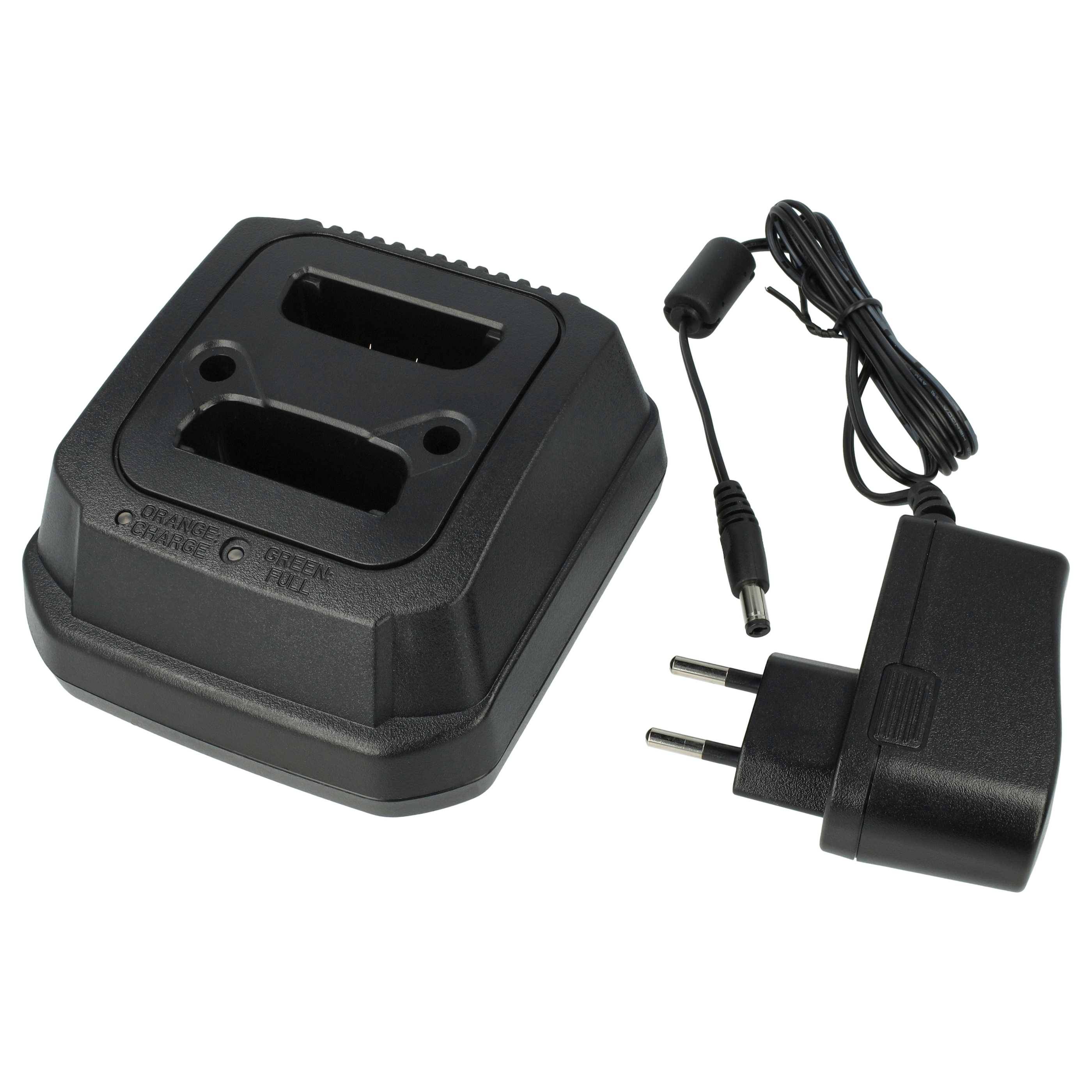 vhbw Dual-Ladegerät kompatibel mit Motorola PTX 850 Funkgerät-Akkus - Ladestation + Netzteil, 4 - 15 V, 0,8 (2 x 0,4) A