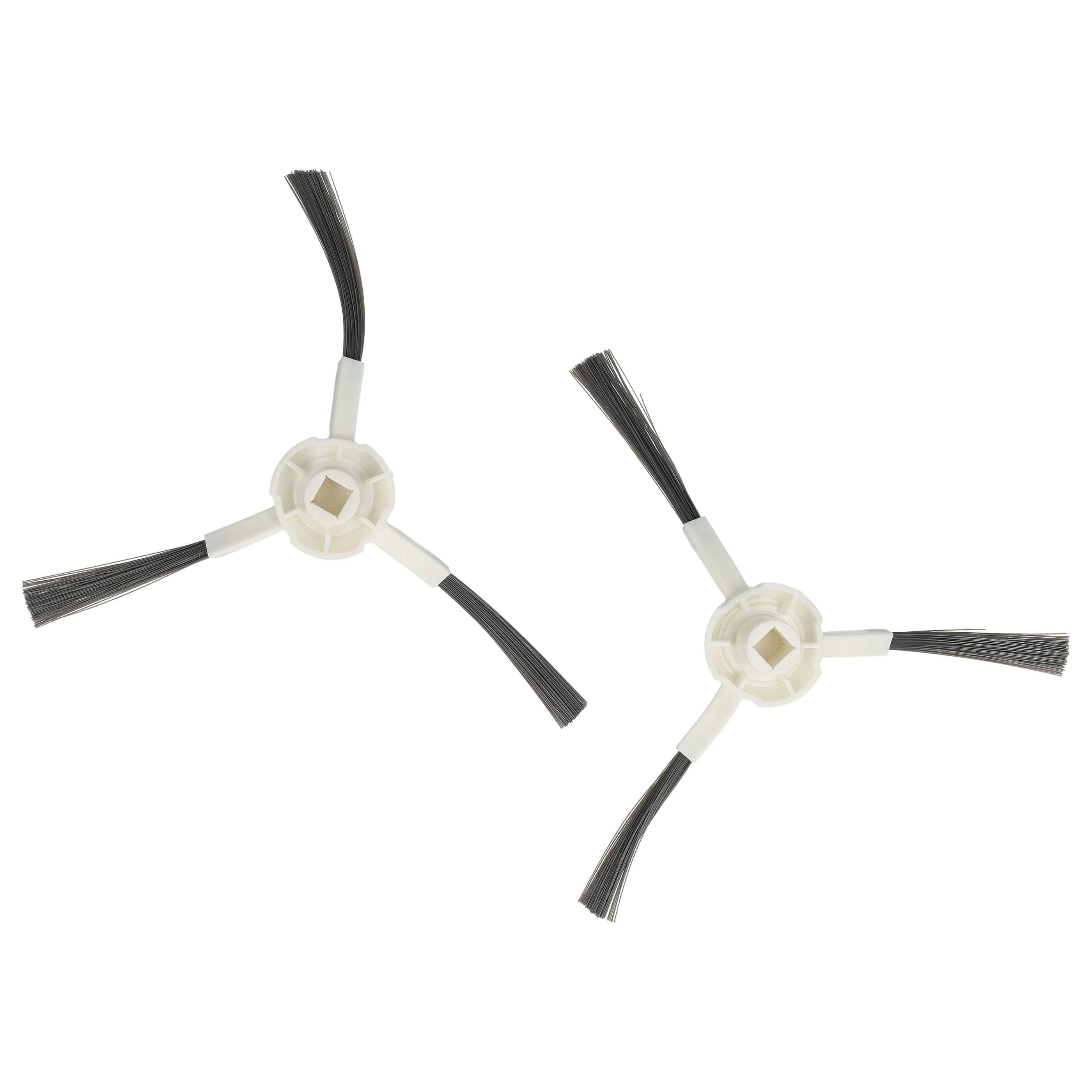 vhbw 2x Seitenbürste kompatibel mit Xiaomi S20+ Saugroboter - Reinigungsbürsten Set, weiß / grau