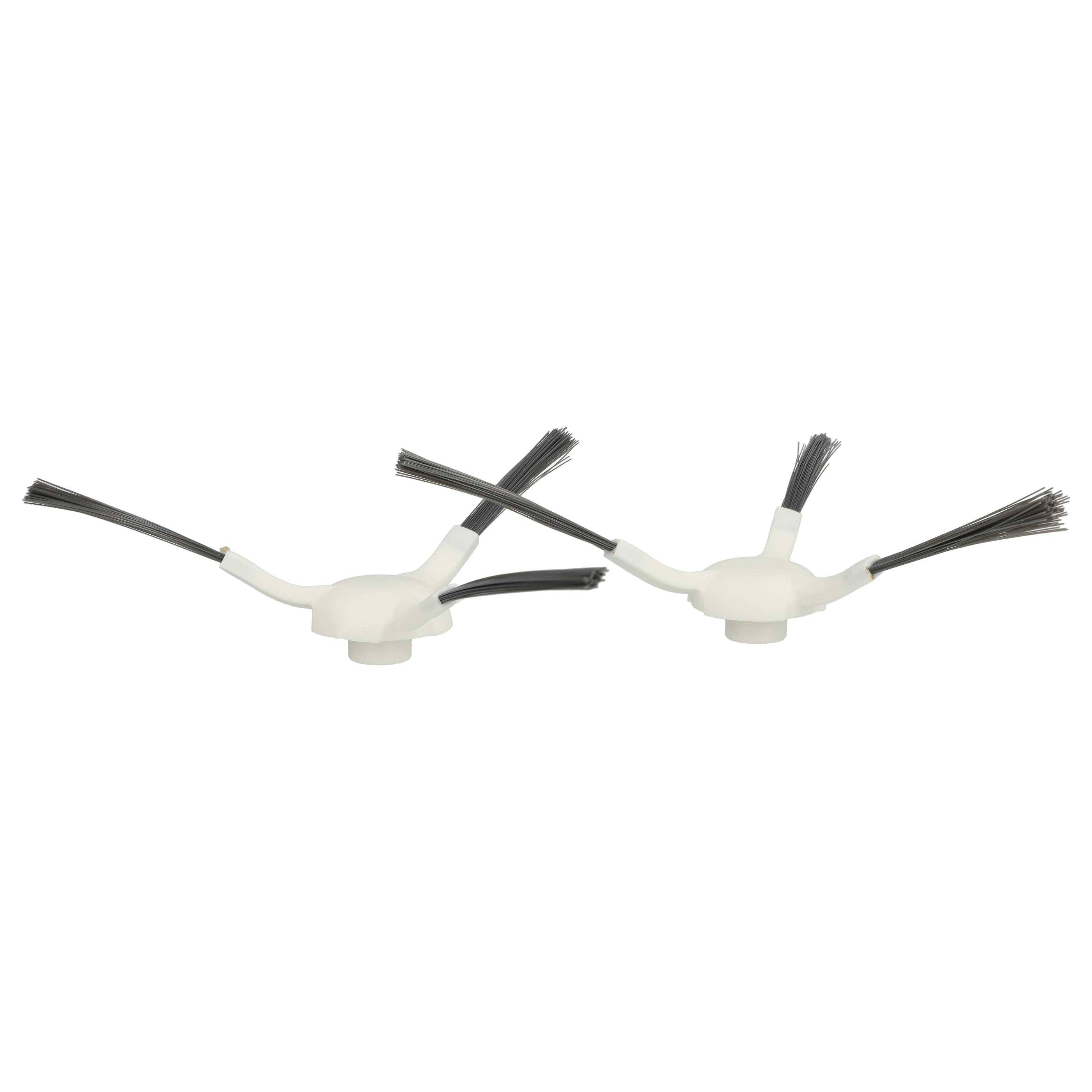 vhbw 2x Seitenbürste kompatibel mit Xiaomi S20+ Saugroboter - Reinigungsbürsten Set, weiß / grau