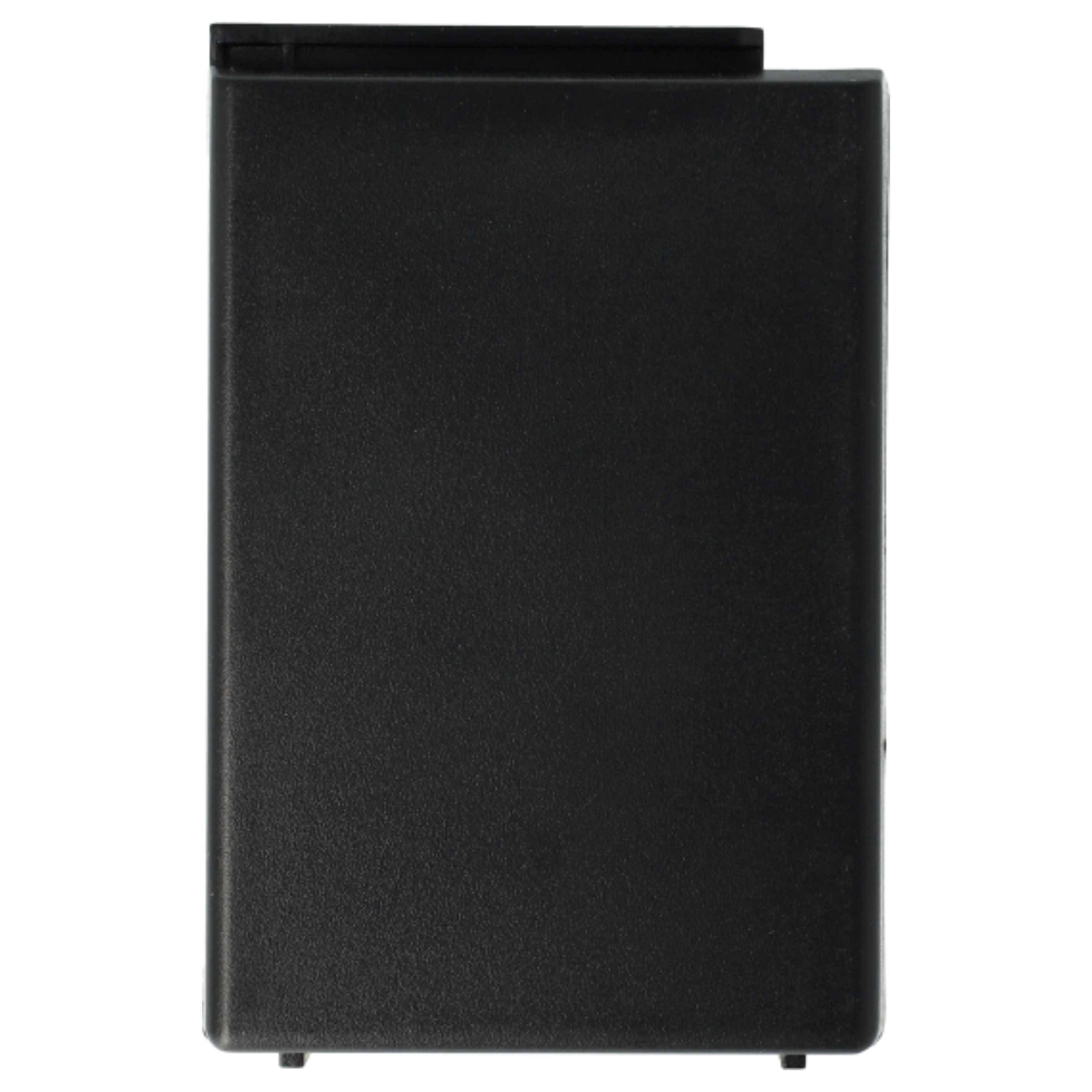 Ein kompakter schwarzer rechteckiger Kühlschrank mit flacher Front und kleinen Füßen, konstruiert für kleine Räume oder als Minikühlschrank.