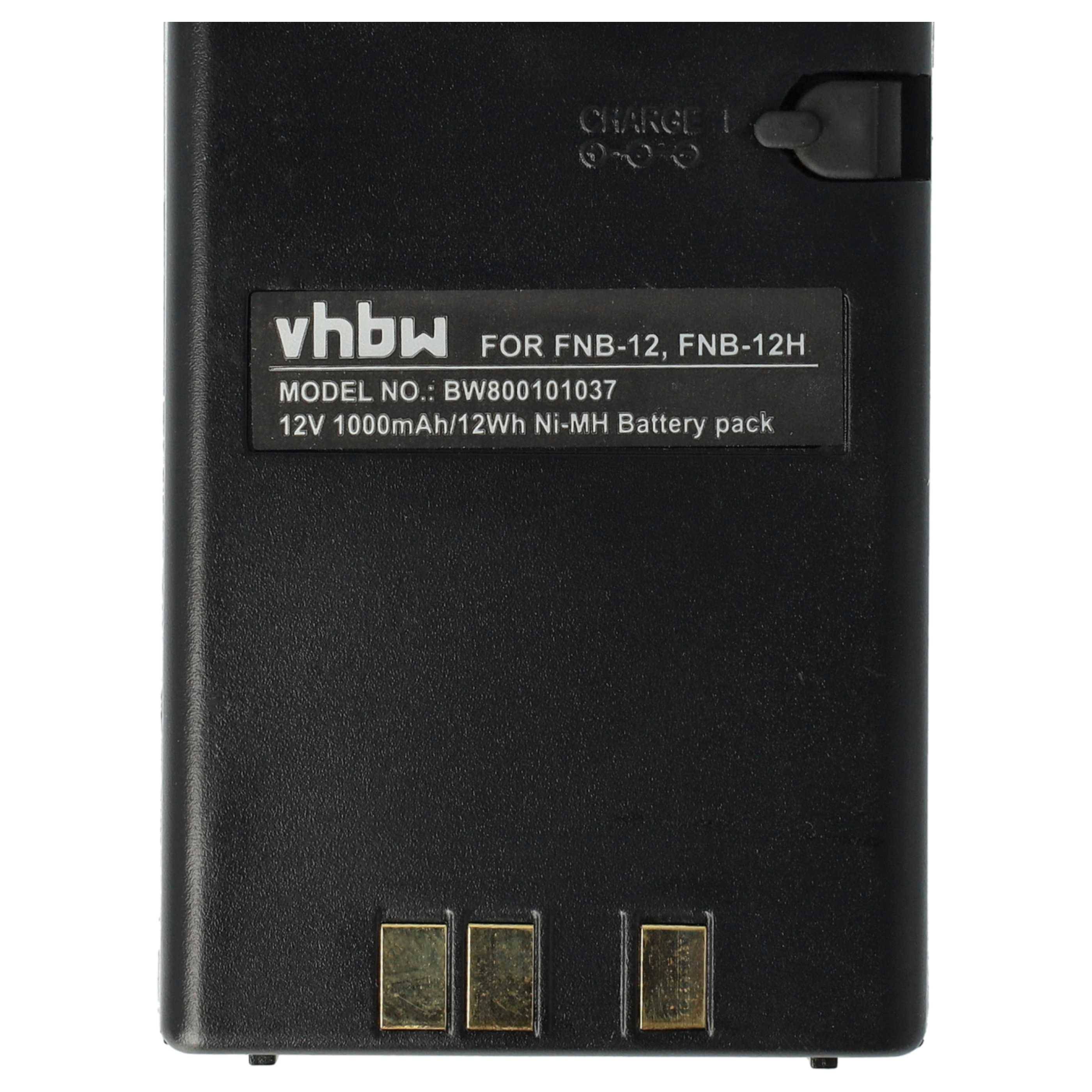 vhbw 2x Akku kompatibel mit Yaesu Vertex FTM2001 Funkgerät, Walkie Talkie (1000 mAh, 12 V, NiMH)