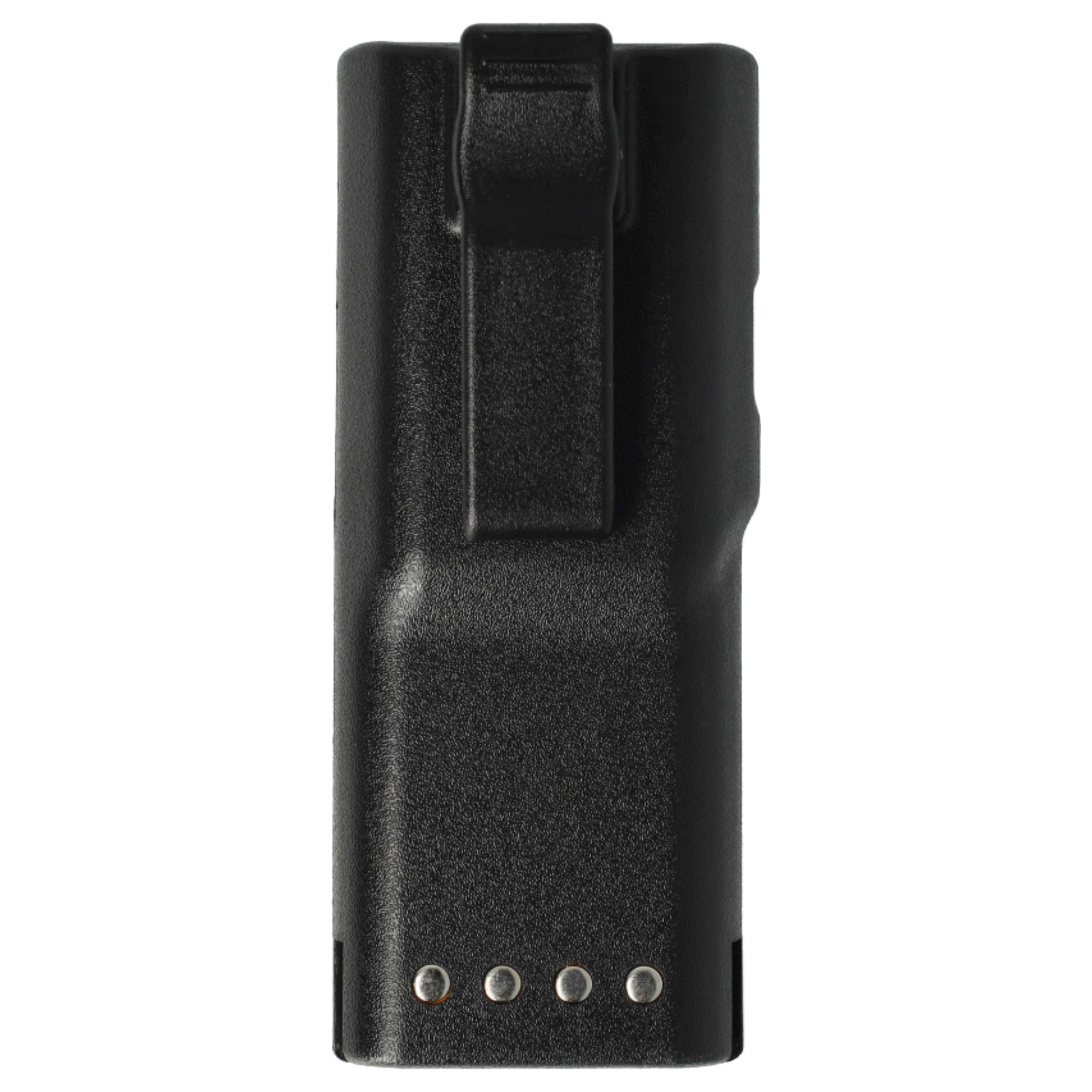 vhbw 2x Akku Ersatz für Motorola WPNN4040AR, WPNN4044AR, WPPN4012-R für Funkgerät, Walkie Talkie (1800 mAh, 7,5 V, NiMH) + Gürtelclip