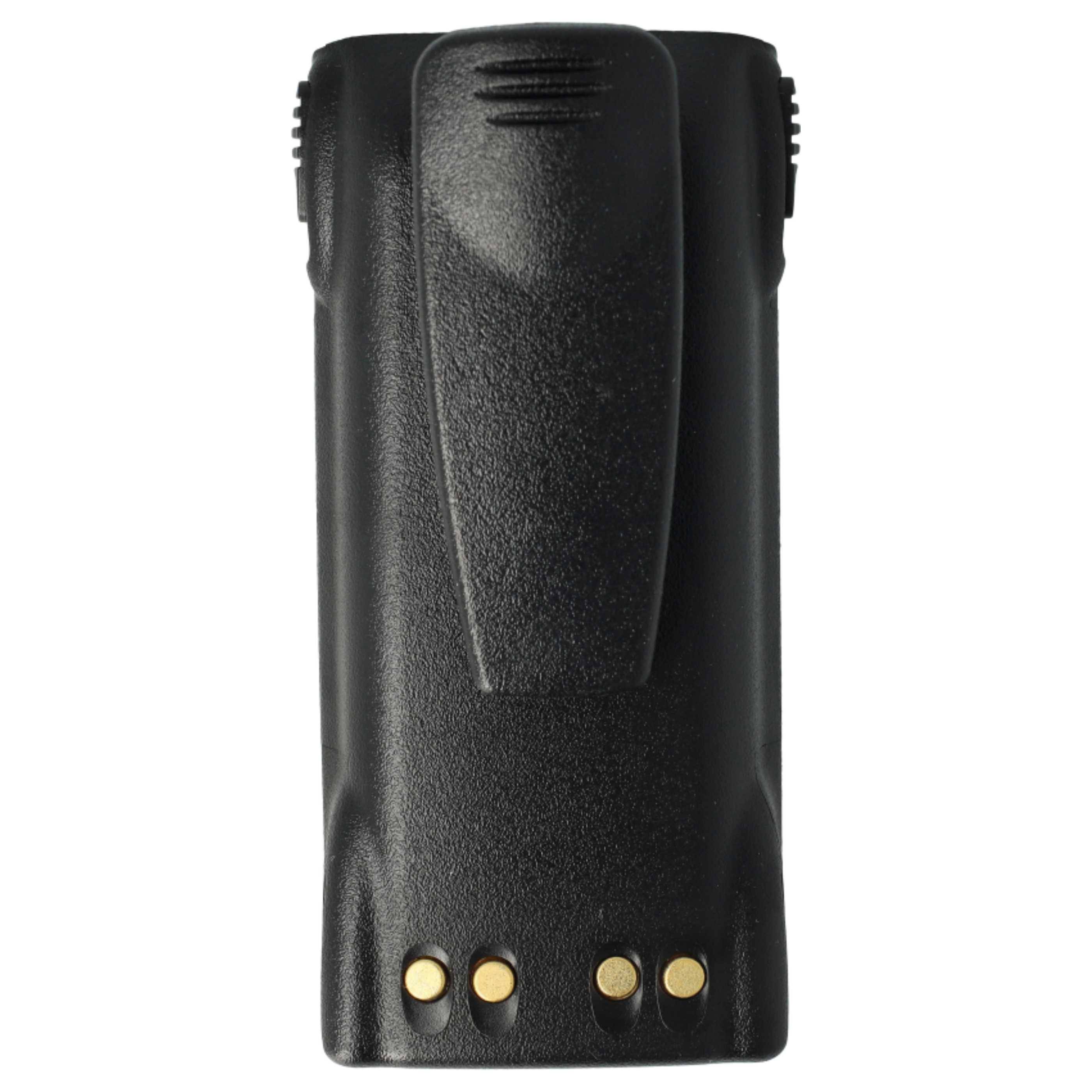 vhbw 2x Akku kompatibel mit Motorola GP280, GP240, ATS2500, GP1280, GP140 Funkgerät, Walkie Talkie (1800 mAh, 7,2 V, NiMH) + Gürtelclip