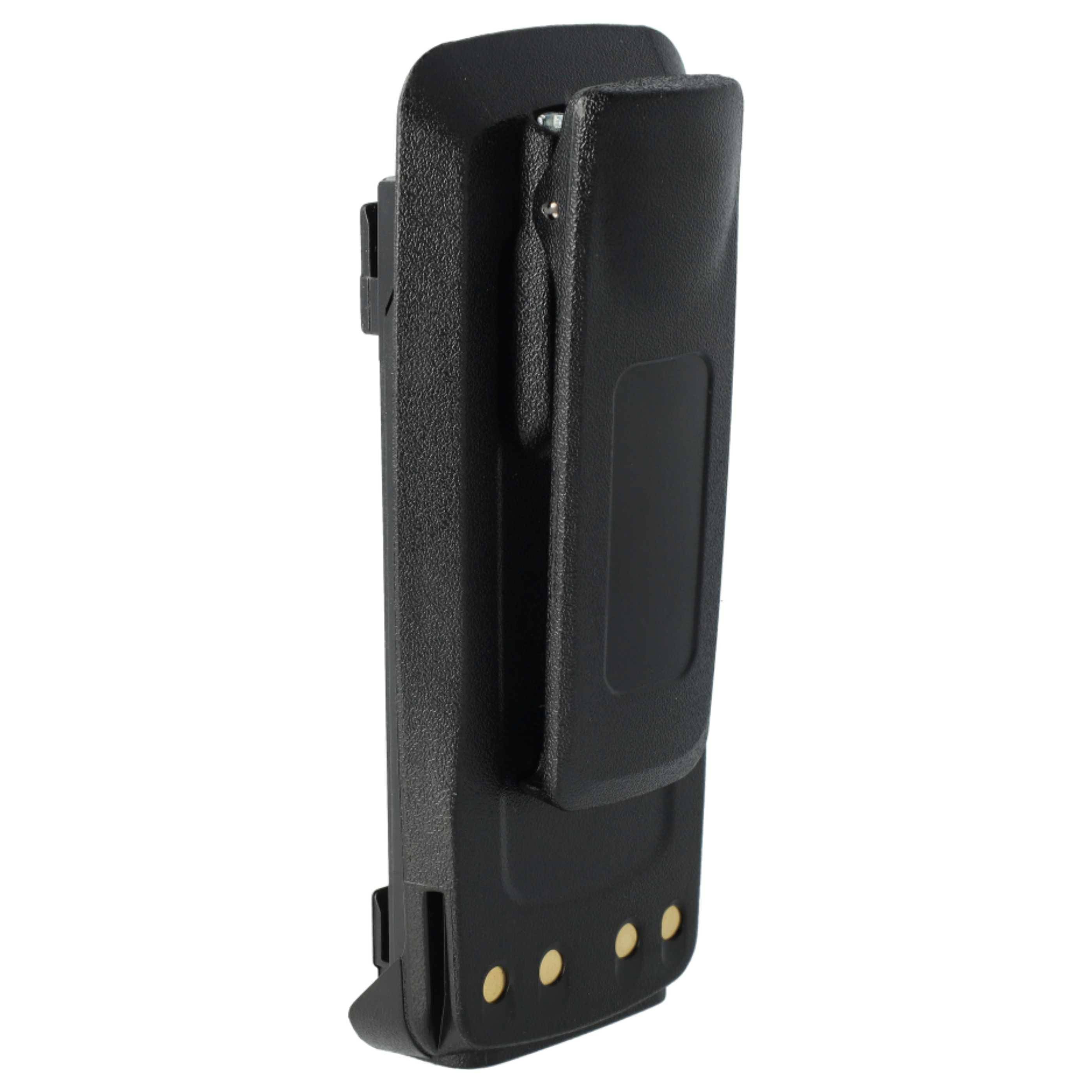 vhbw 2x Akku Ersatz für Motorola PMNN4104, PMNN4103A, PMNN4466A für Funkgerät, Walkie Talkie (1800 mAh, 7,4 V, Li-Ion) + Gürtelclip