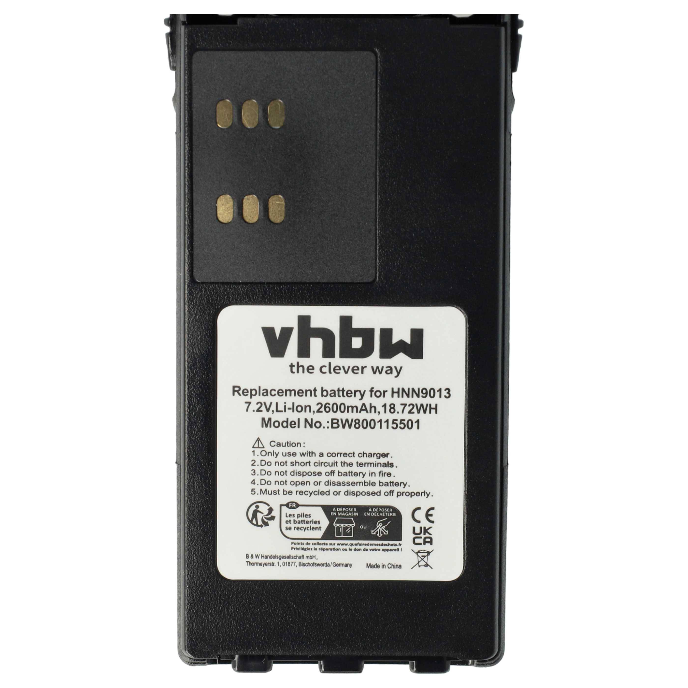 vhbw 2x Akku kompatibel mit Motorola HT1200, HT1250.LS, HT1225, HT1250, GP680, HT1250.LS+ Funkgerät, Walkie Talkie (2600 mAh, 7,4 V, Li-Ion)