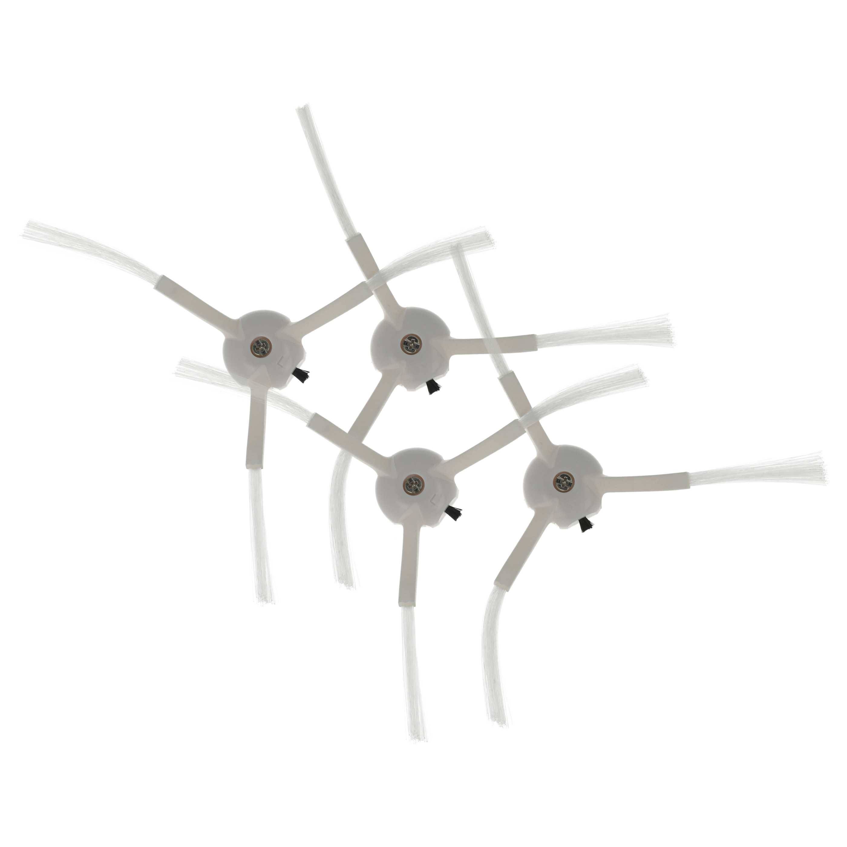 vhbw 4x Seitenbürste kompatibel mit Proscenic M8 Pro Saugroboter - Reinigungsbürsten Set, weiß