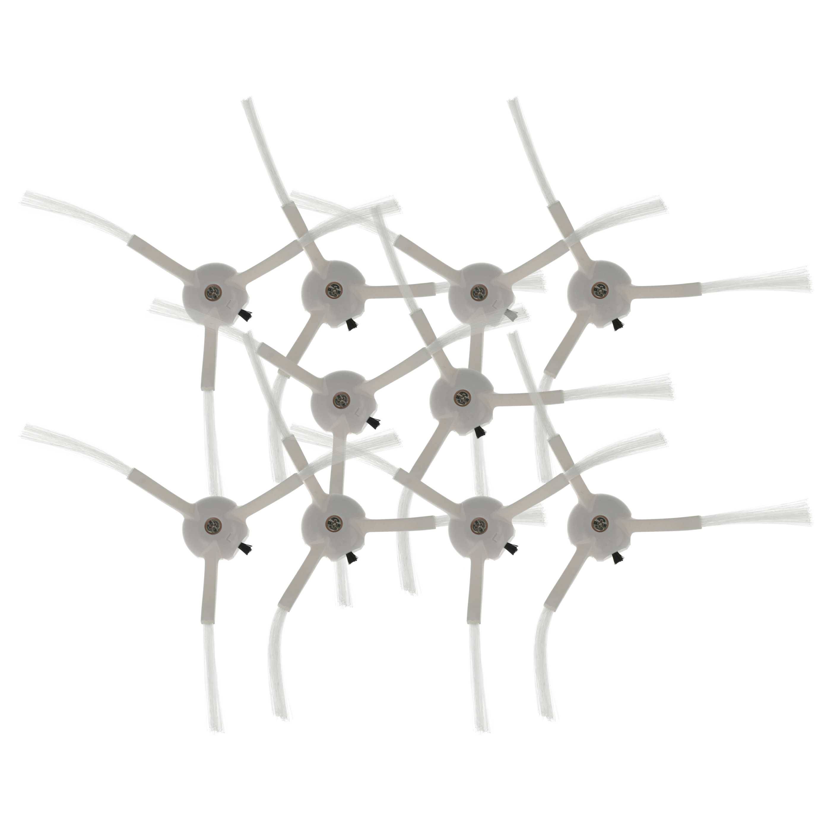 vhbw 10x Seitenbürste kompatibel mit Proscenic M8 Pro Saugroboter - Reinigungsbürsten Set, weiß