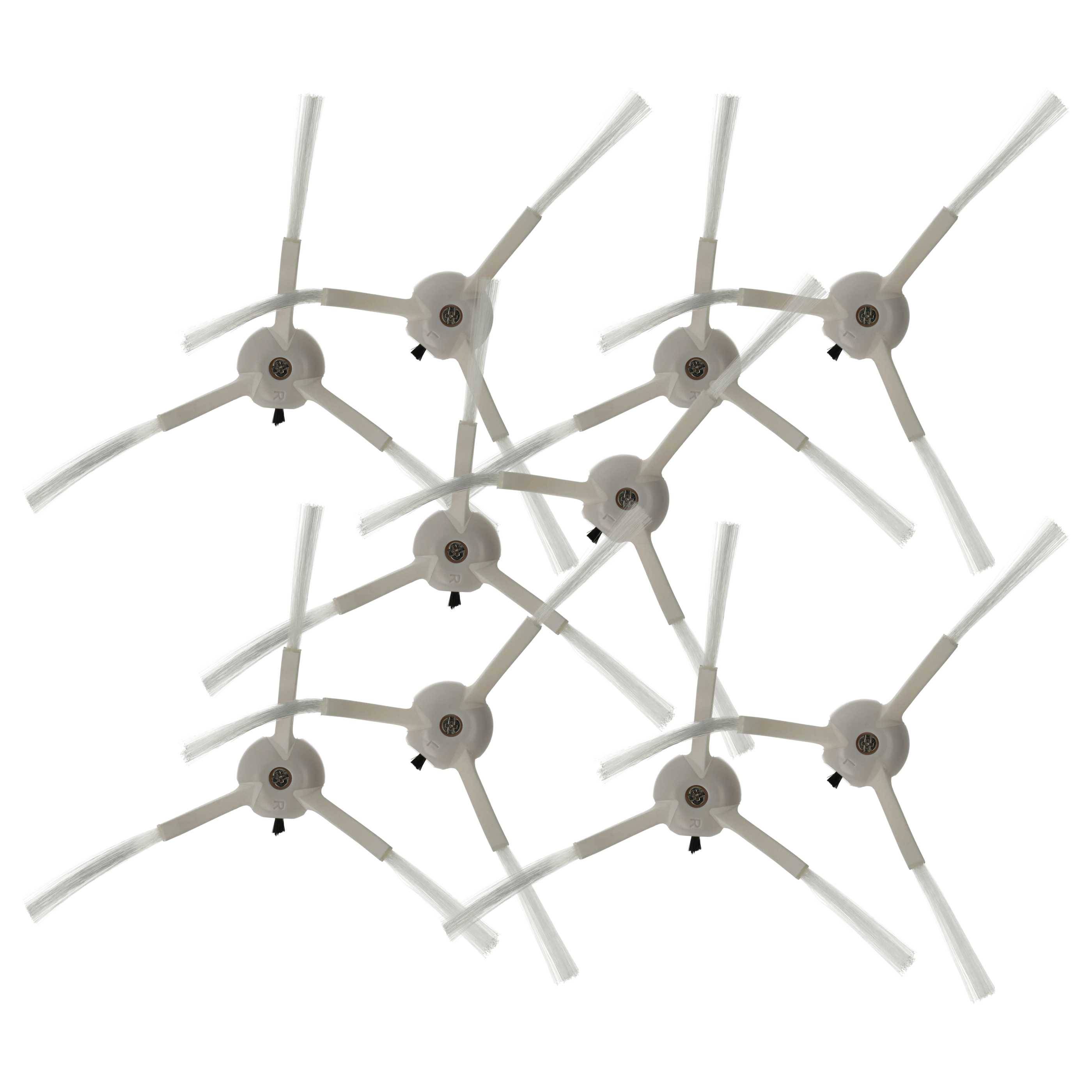 vhbw 10x Seitenbürste kompatibel mit Honiture Q6 Pro Saugroboter - Reinigungsbürsten Set, links/rechts, weiß