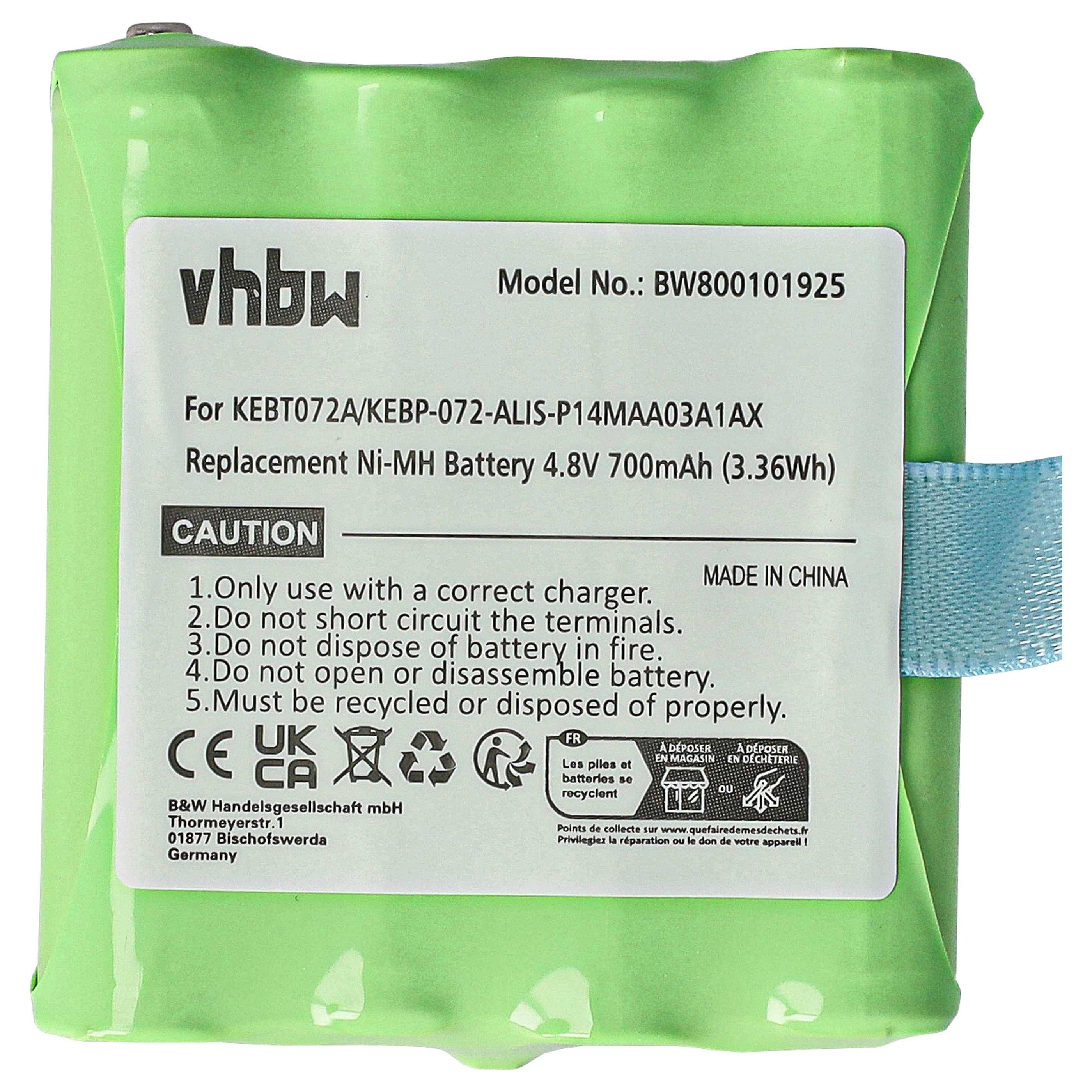 vhbw 5x Akku kompatibel mit Motorola TLKR T81, T41, T4, T5, T50, T6, T3, T80, T60, T61, T7, T8 Funkgerät, Walkie Talkie (700 mAh, 4,8 V, NiMH)