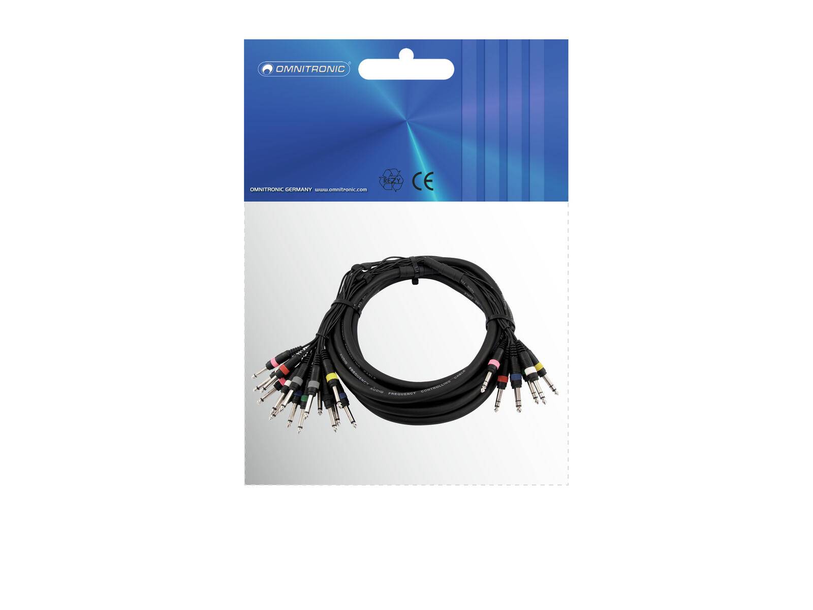 OMNITRONIC Snake-Kabel 8xKlinke/16xKlinke mono 15m