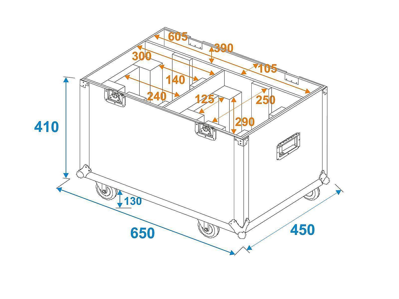 ROADINGER Flightcase 2x LED TMH-75