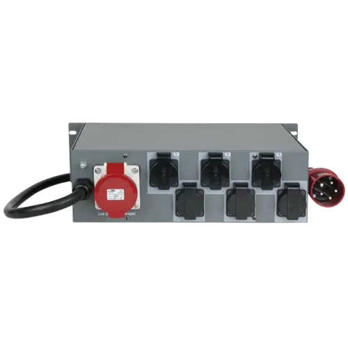 Showgear PS-3202 MKII CEE 32 A 32A-CEE-Eingang - 2 x 16A-CEE-Ausgänge + 6 x Schuko-Ausgänge Showgear PS-3202 MKII CEE 32 A 32A-CEE-Eingang - 2 x 16A-CEE-Ausgänge + 6 x Schuko-Ausgänge