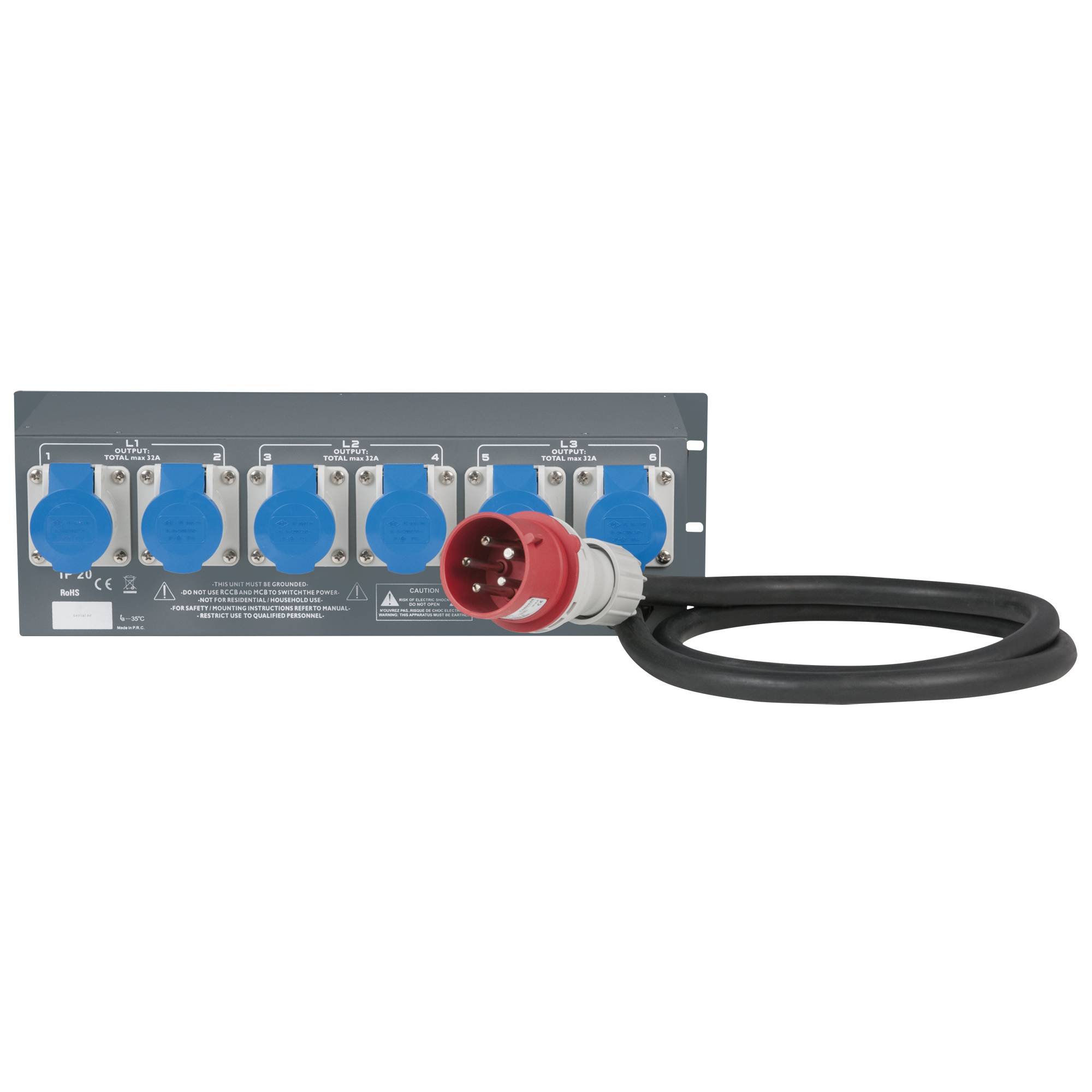 Showgear PSA-32A6C 6x MCB - CEE Ausgang