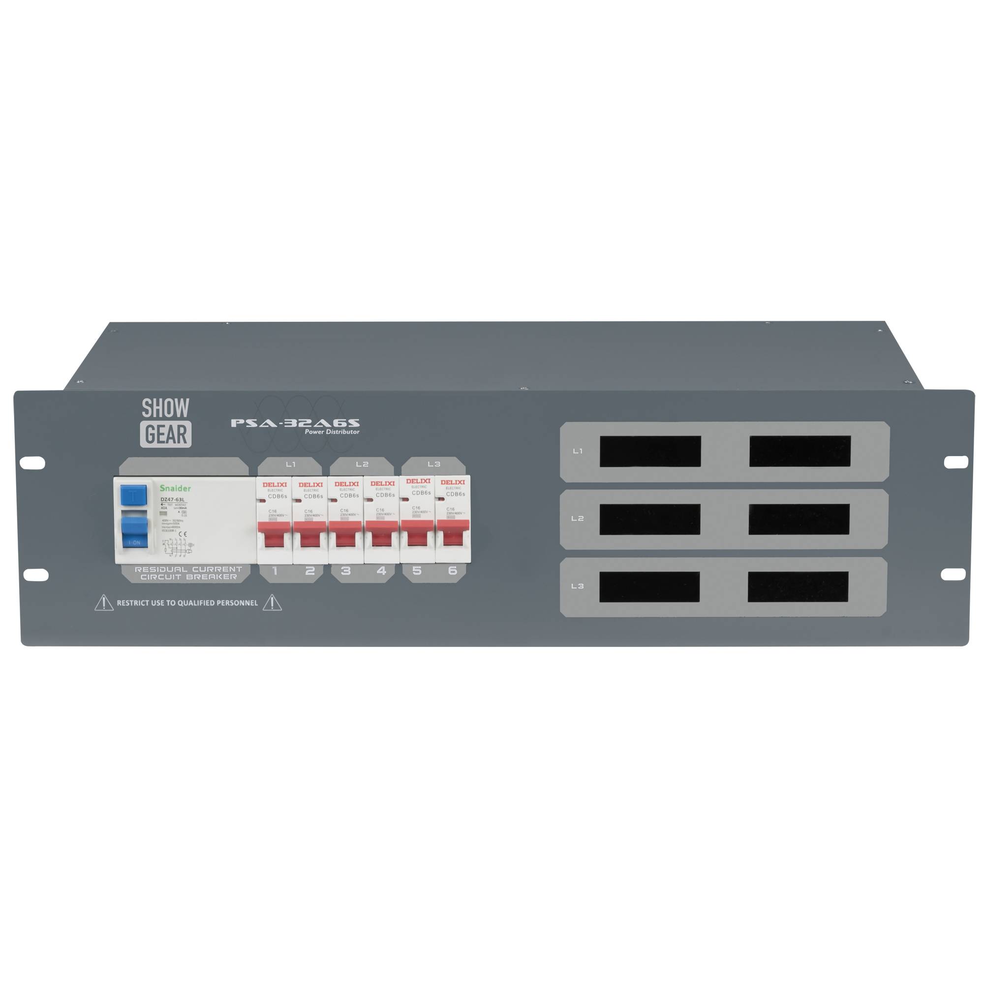 Showgear PSA-32A6S 6x MCB - Schuko-Ausgang