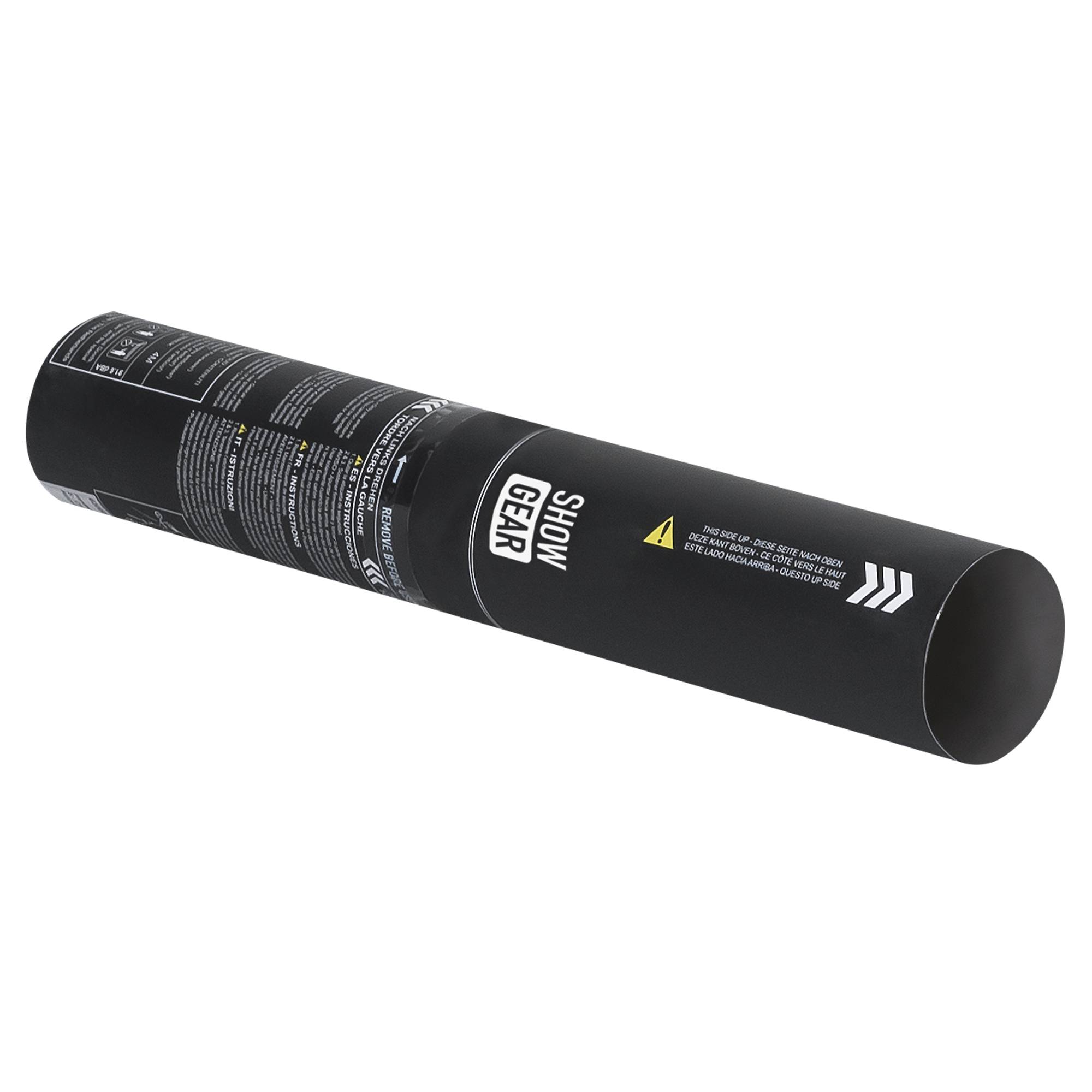 Showgear Handheld Confetti Cannon Small 28 cm, weiß, feuerhemmend und biologisch abbaubar