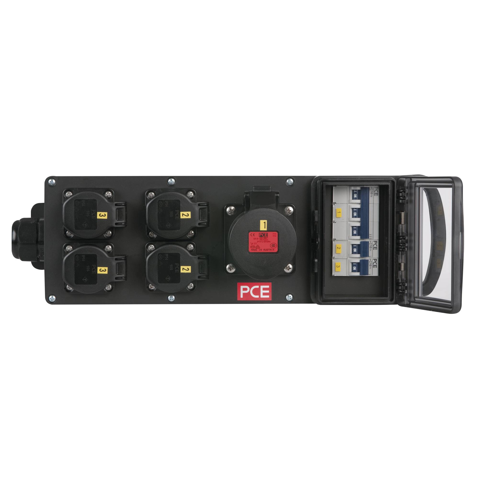 PCE MPD-416CEE Power Splitter CEE 32 A 4x Schuko - 1x CEE 16 A 5P