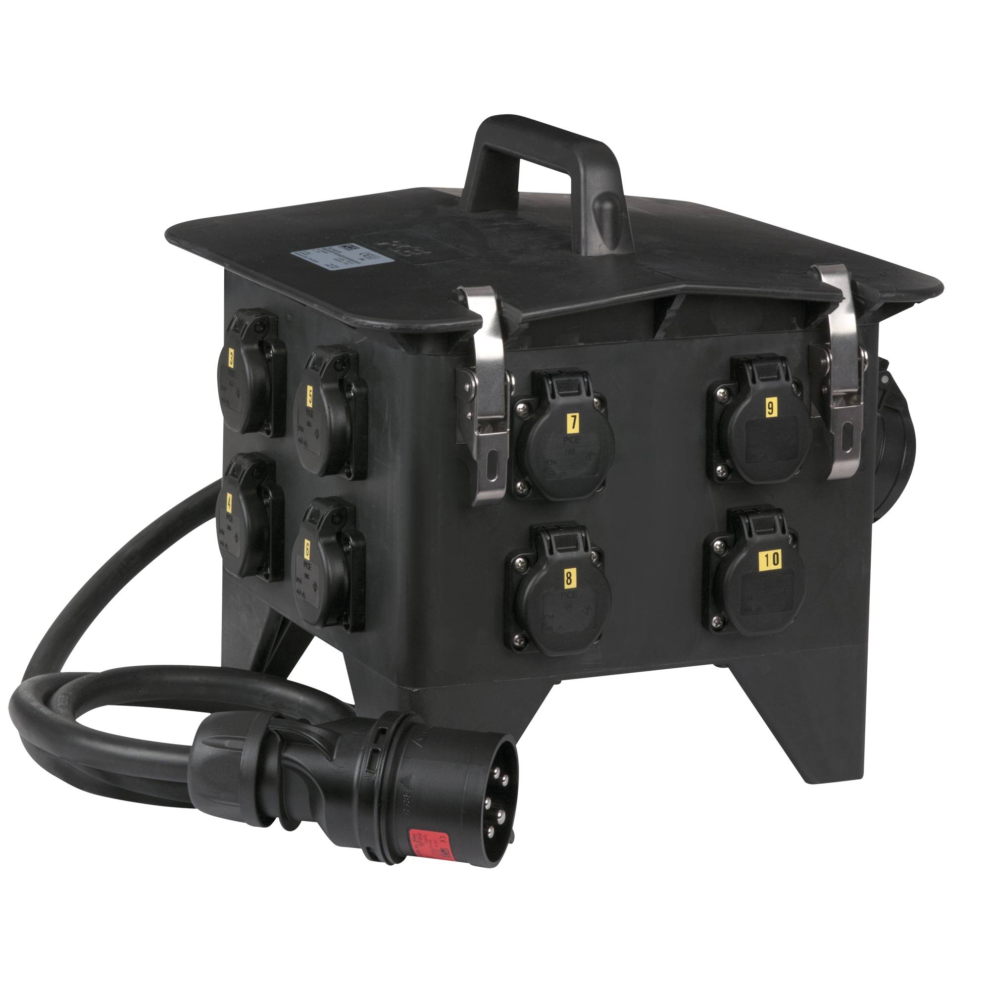 PCE MPD-832CEE Power Splitter CEE 32 A 8x Schuko - 2x CEE 16 A 5P