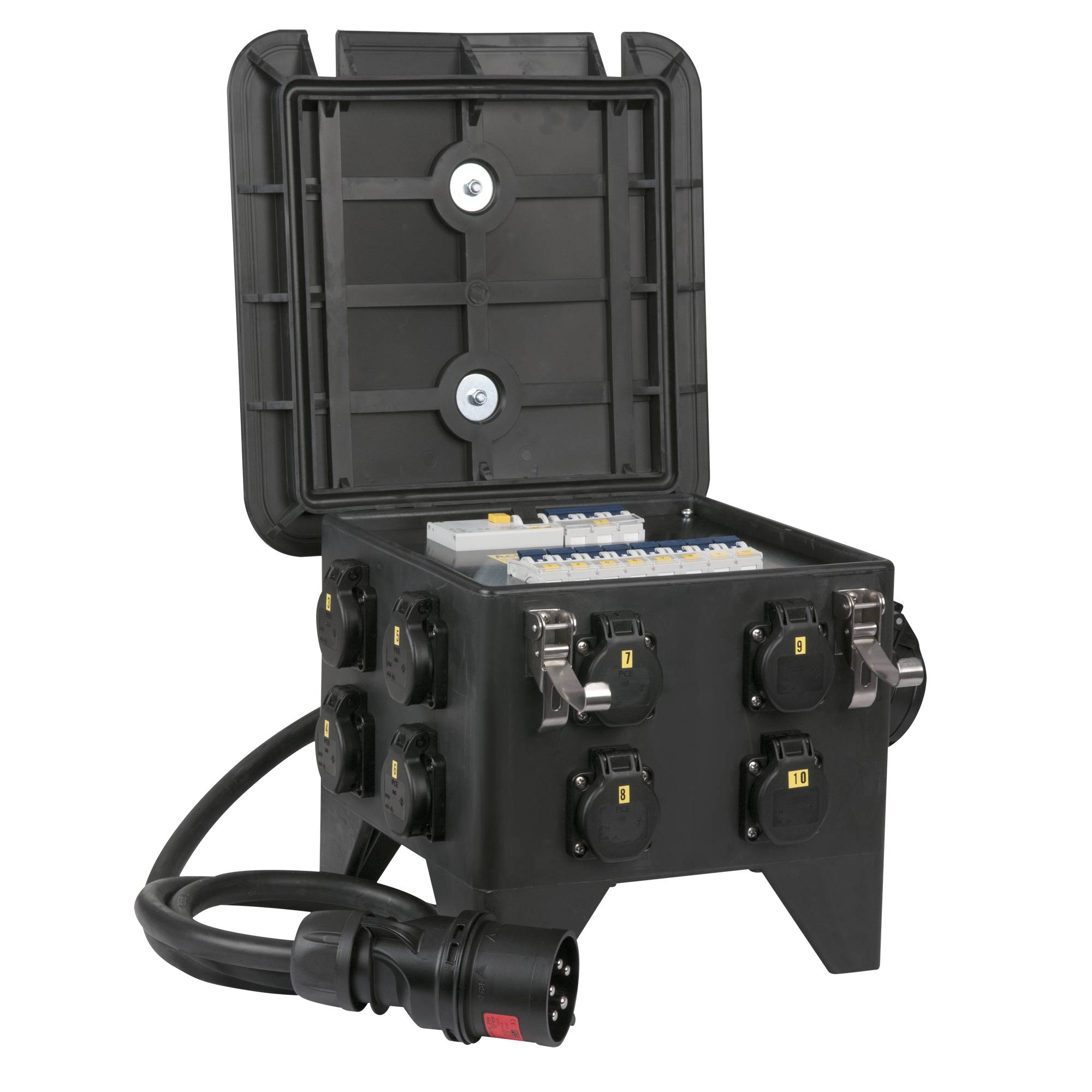 PCE MPD-832CEE Power Splitter CEE 32 A 8x Schuko - 2x CEE 16 A 5P