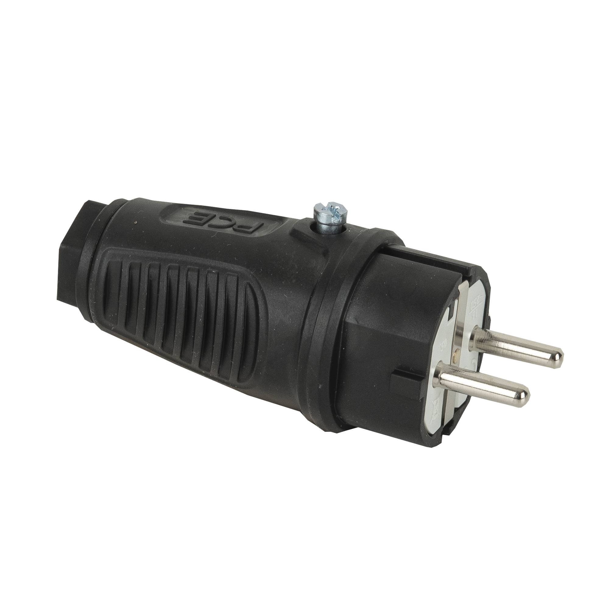 PCE Rubber Schuko Connector Male PCE - IP44
