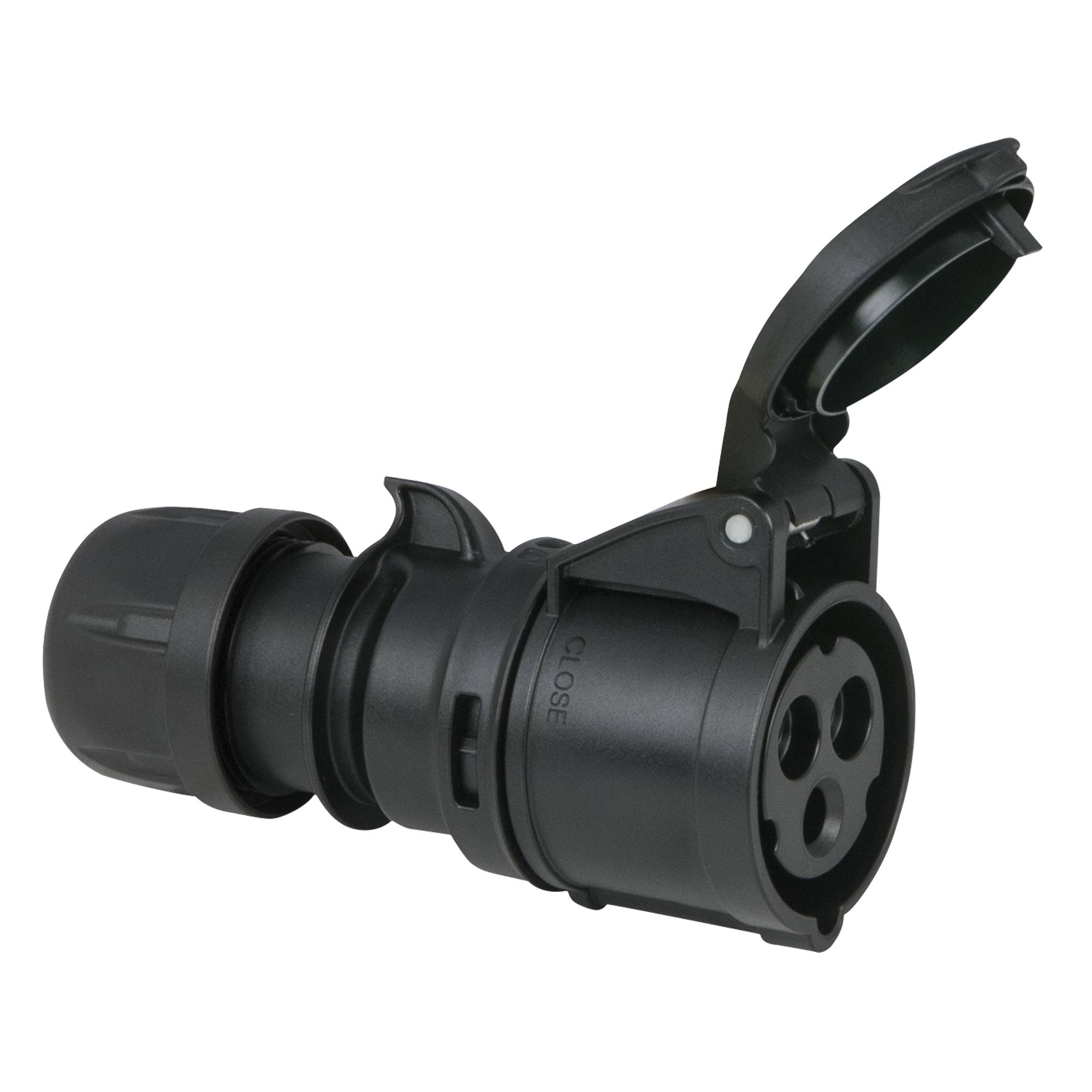 PCE CEE 16 A/240 V - 3P Plug female Schwarz - IP44