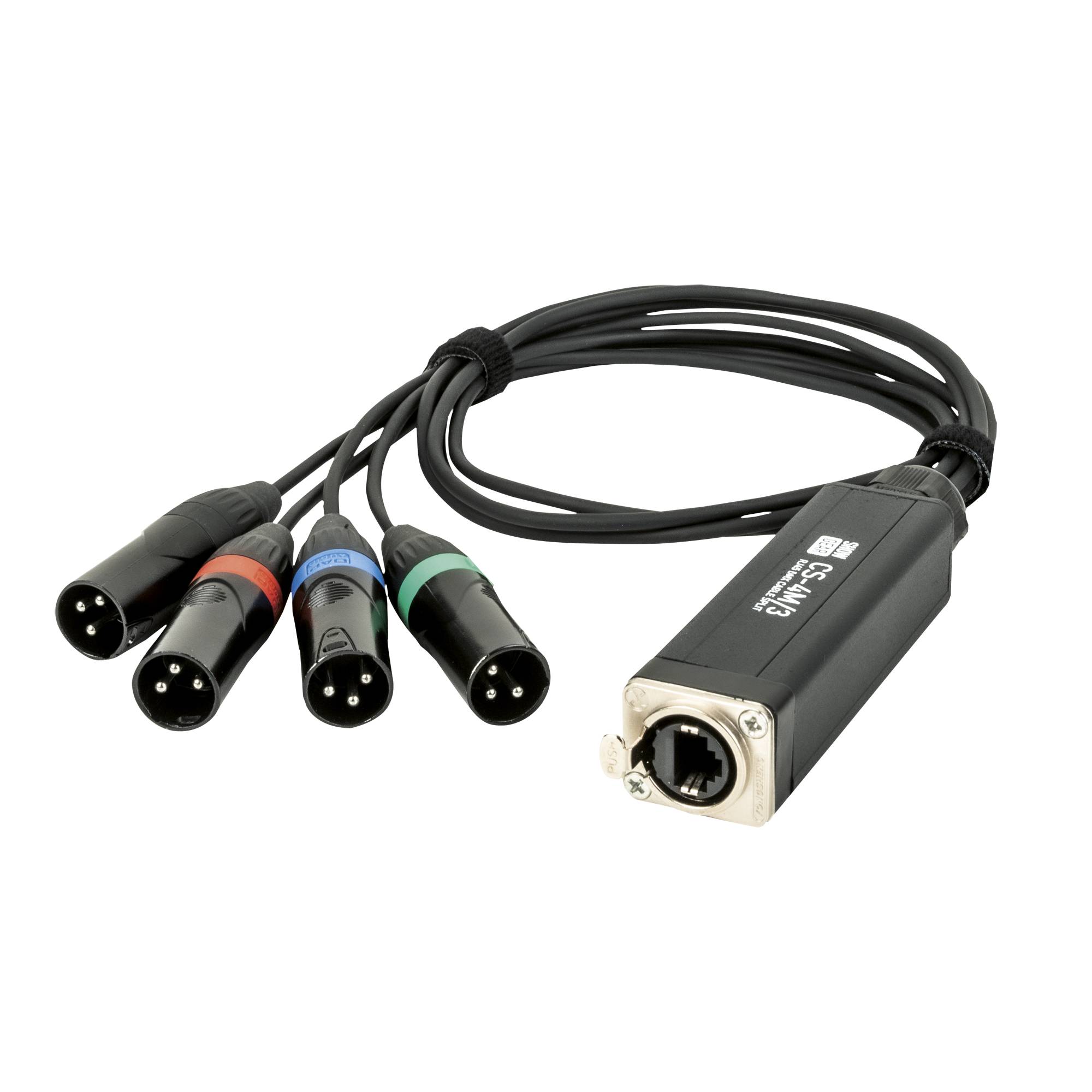 Showgear - 4-channel DMX shuttle snake 4-Kanal 3-Pin DMX auf RJ45 CAT
