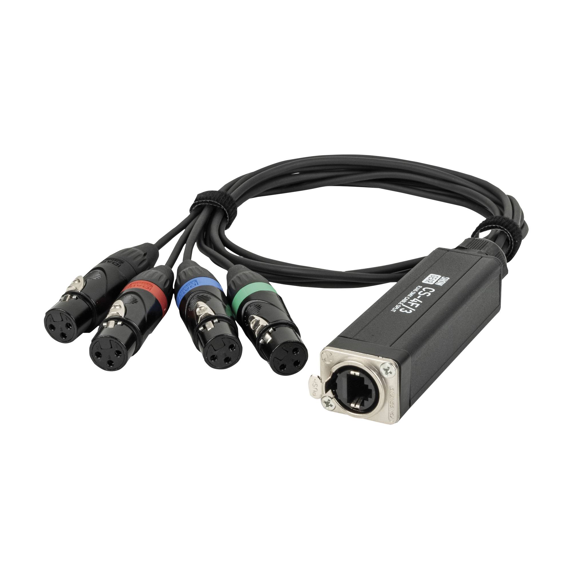Showgear - 4-channel DMX shuttle snake 4-Kanal 3-Pin DMX auf RJ45 CAT
